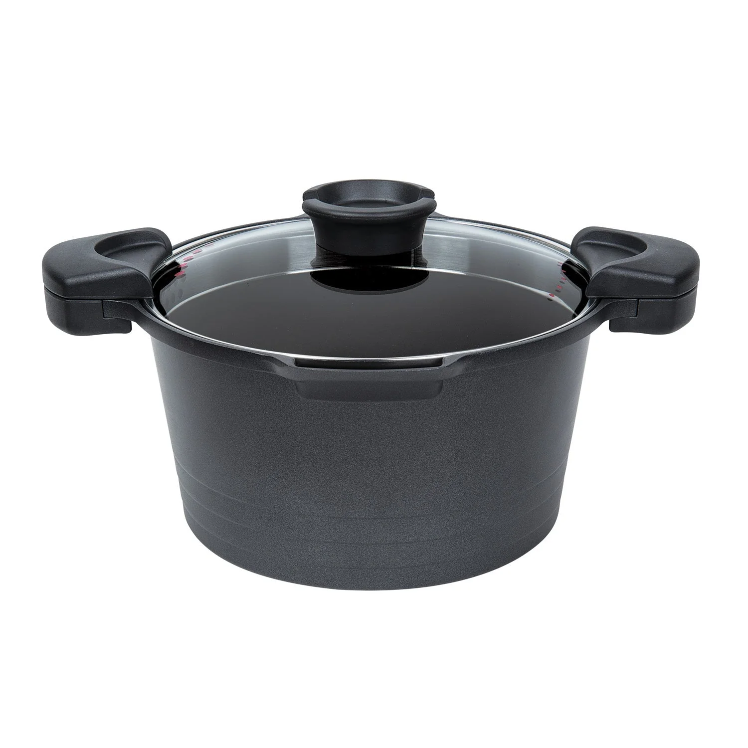 MASTERPAN Nonstick Stock & Pasta Pot With Glass Lid Strainer, 5 QT., 9" (23cm) - Image 8