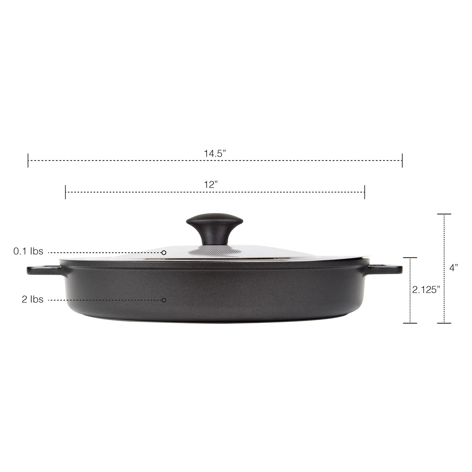 MASTERPAN Nonstick Stovetop Oven Grill Pan & Stainless Steel Lid, Black 12" (30cm) - Image 10