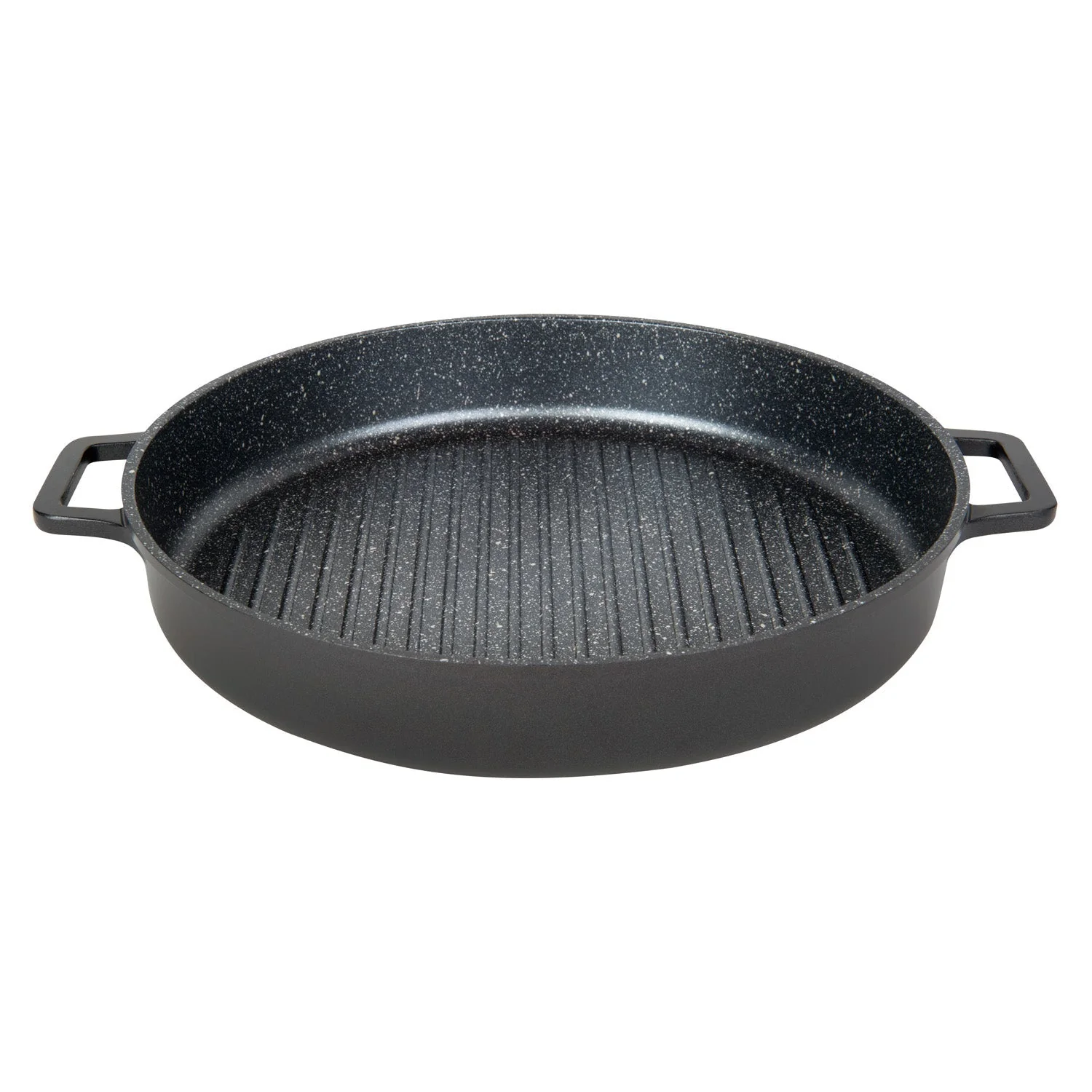 MASTERPAN Nonstick Stovetop Oven Grill Pan & Stainless Steel Lid, Black 12" (30cm) - Image 3