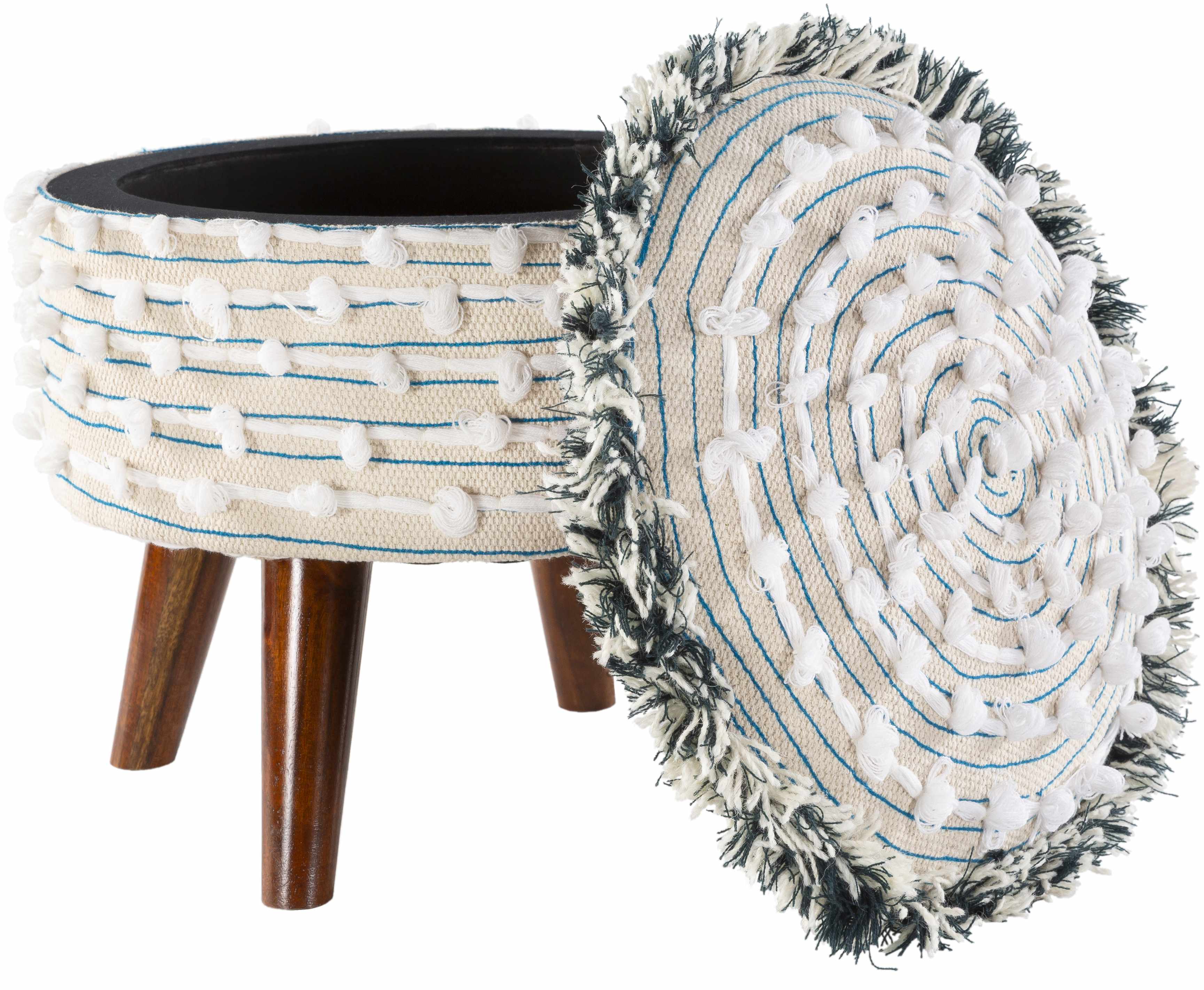 Matagami Beige Hand Woven Stool - Image 6