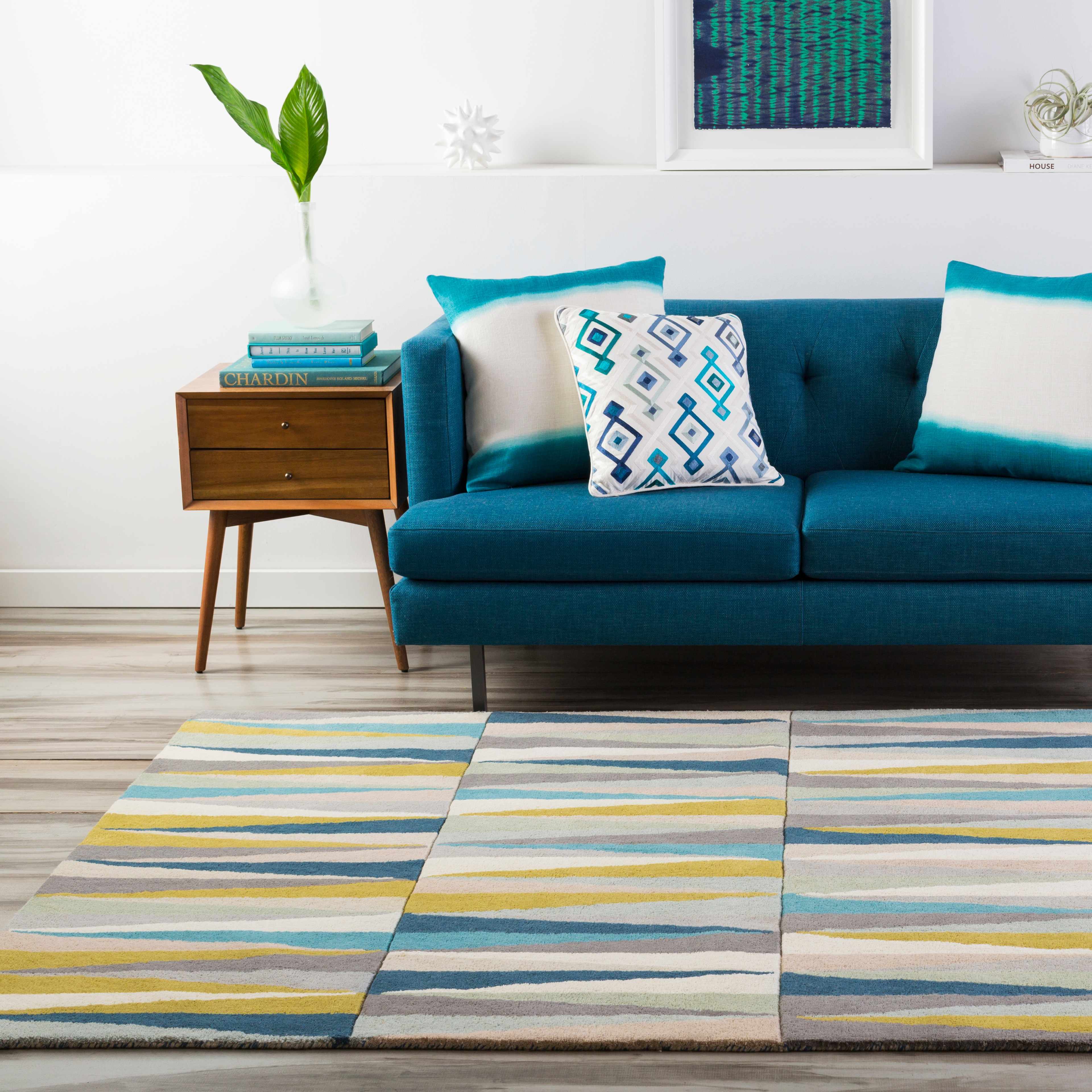 Mathiston Geometric Triangles Wool Rug - Image 2