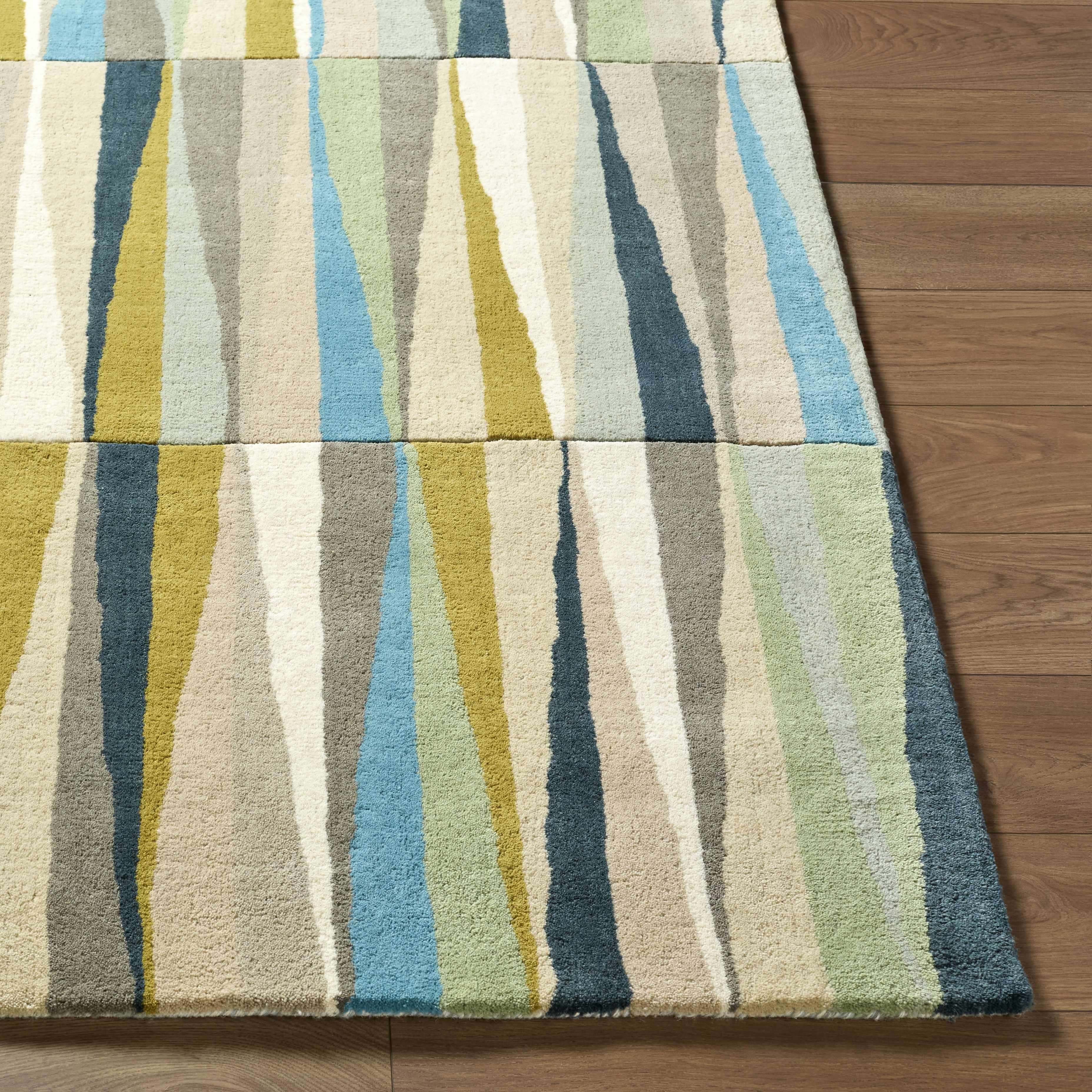 Mathiston Geometric Triangles Wool Rug - Image 3