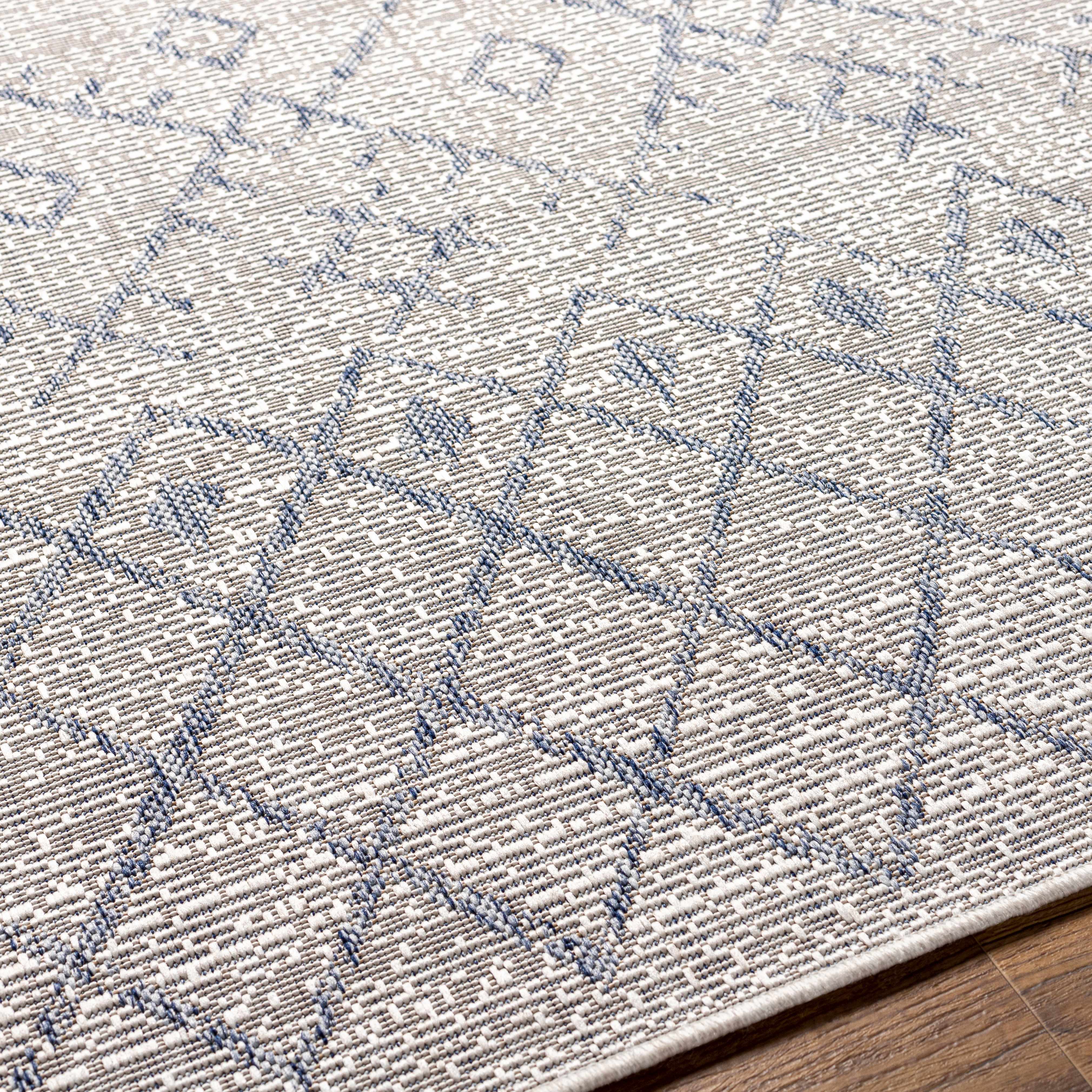 Maunawili Blue Detailed Gray Rug - Clearance - Image 3