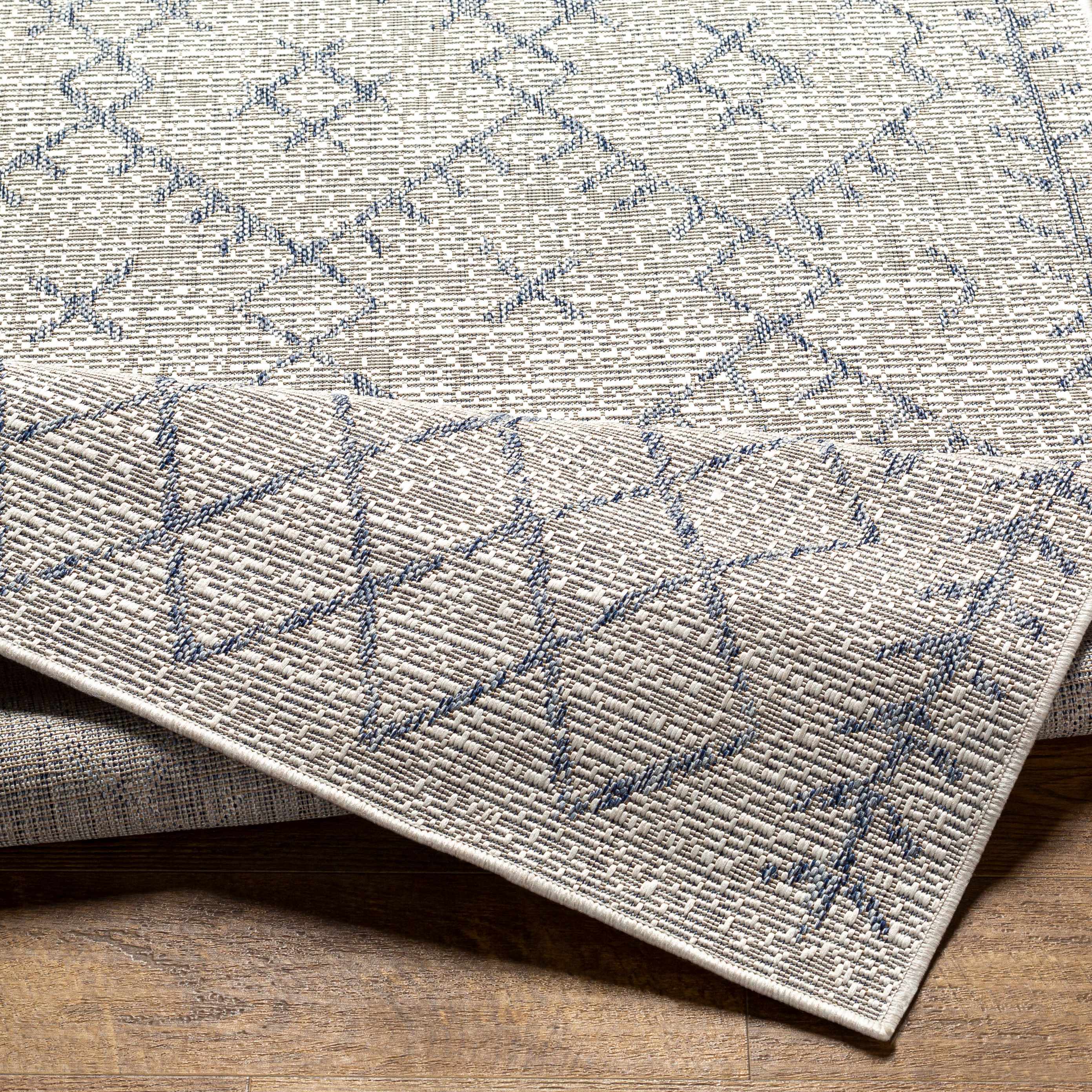 Maunawili Blue Detailed Gray Rug - Clearance - Image 4
