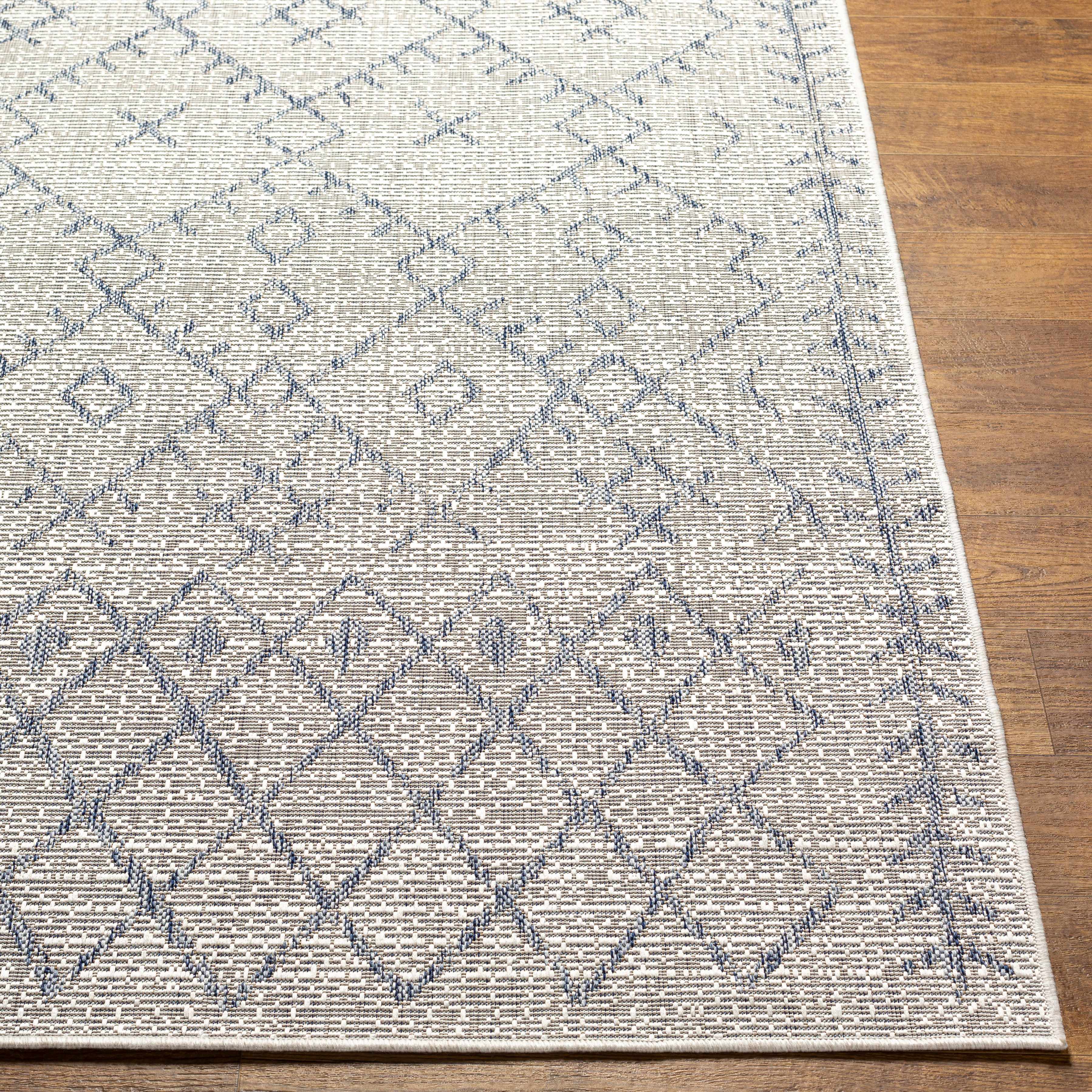 Maunawili Blue Detailed Gray Rug - Clearance - Image 5