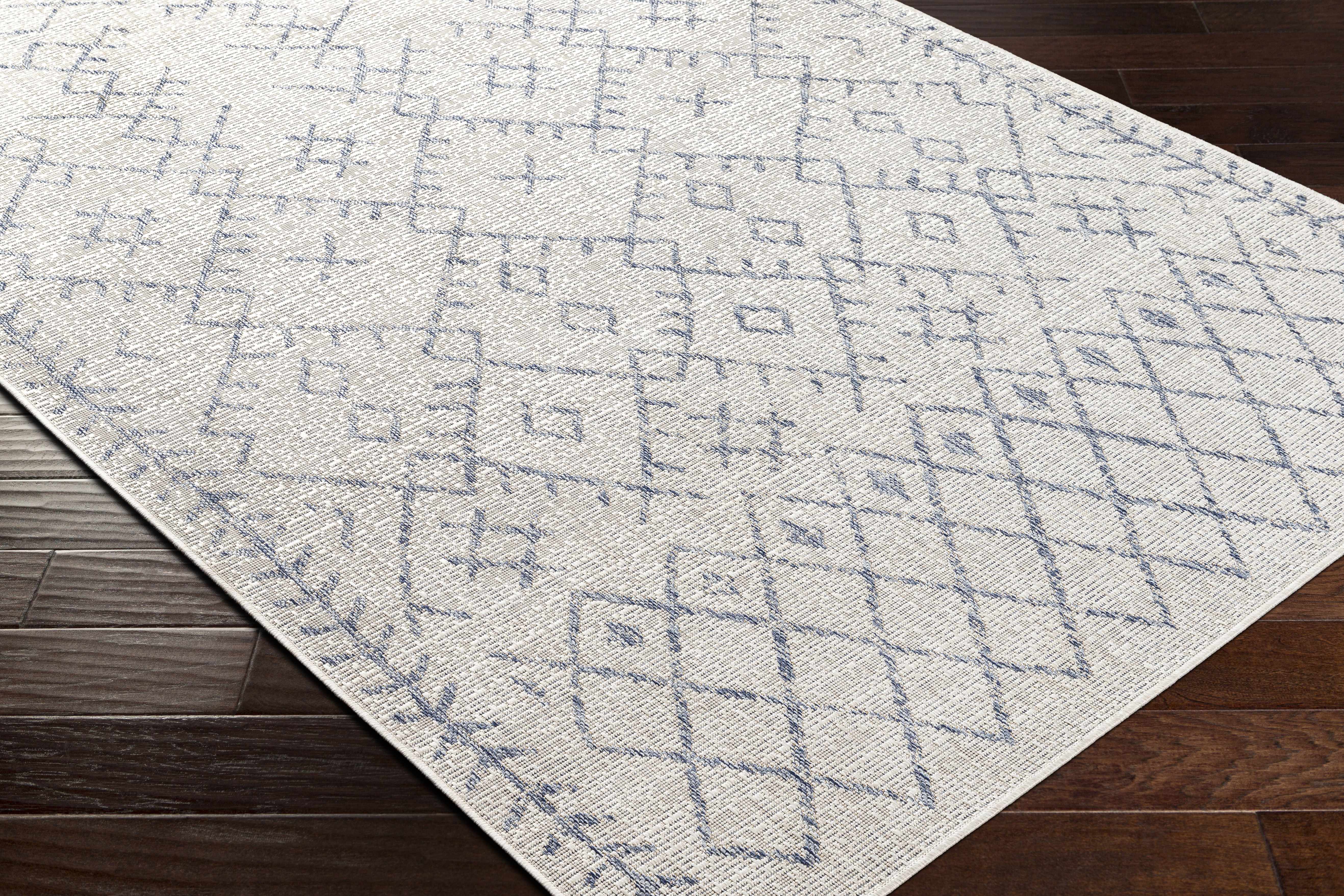 Maunawili Blue Detailed Gray Rug - Clearance - Image 6