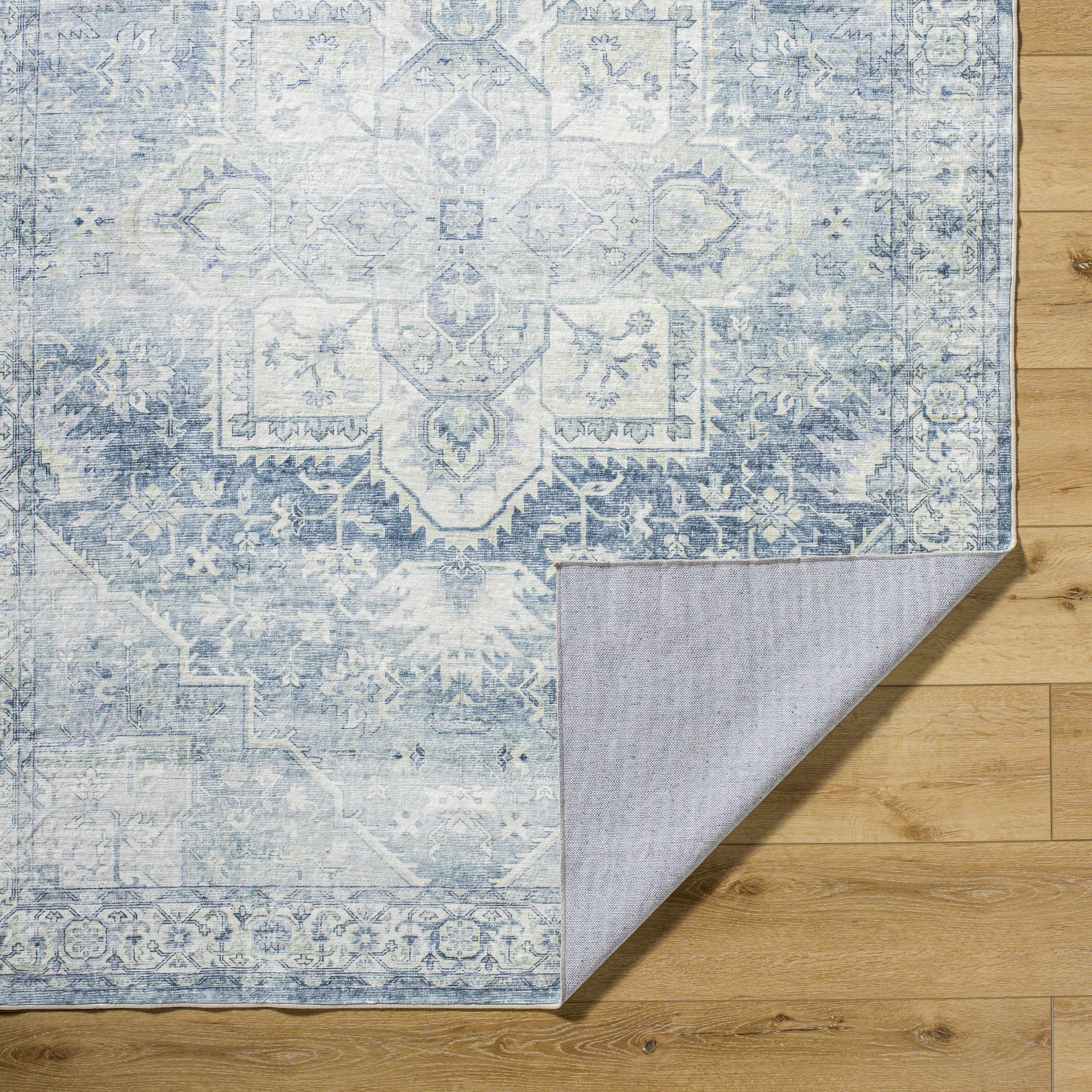 Mauro Navy Medallion Washable Area Rug - Image 6