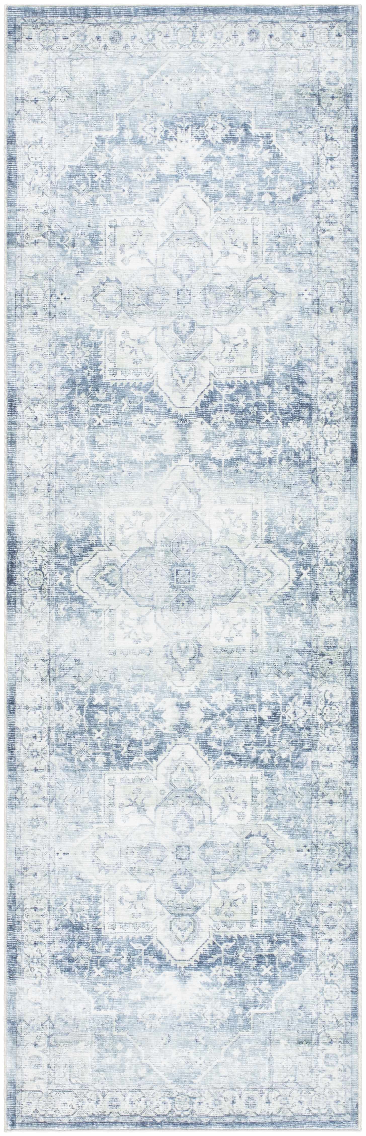 Mauro Navy Medallion Washable Area Rug - Image 8