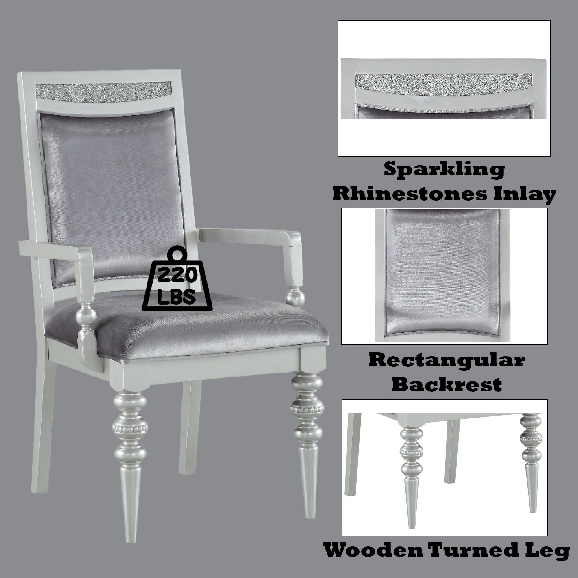 Maverick - Arm Chair (Set of 2) - Silver - Image 2