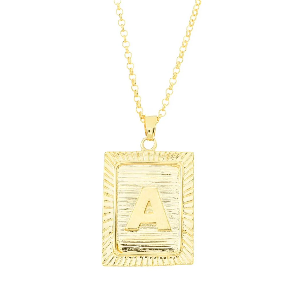 MAYAMAR 24K Gold Plated Choice of Initial Enhancer Pendant w/ 18" Chain - Image 2