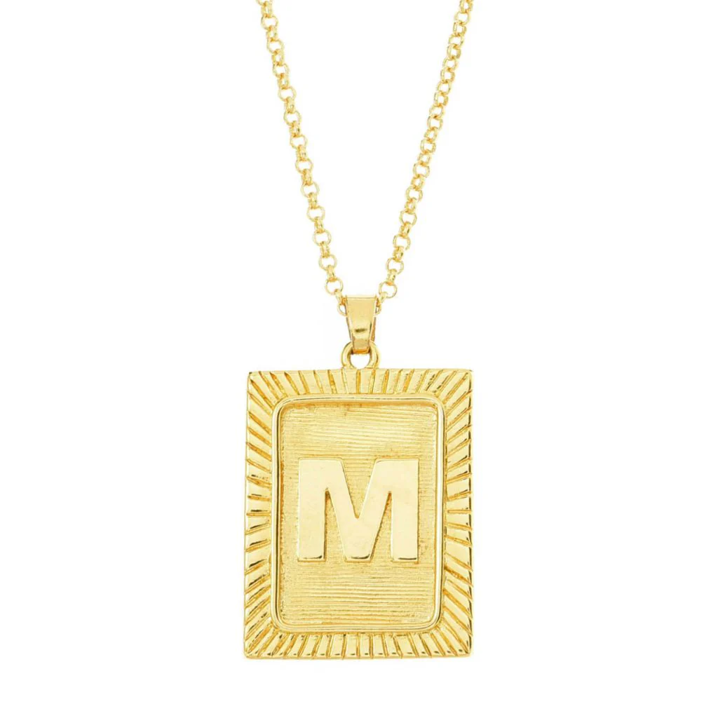 MAYAMAR 24K Gold Plated Choice of Initial Enhancer Pendant w/ 18" Chain - Image 3