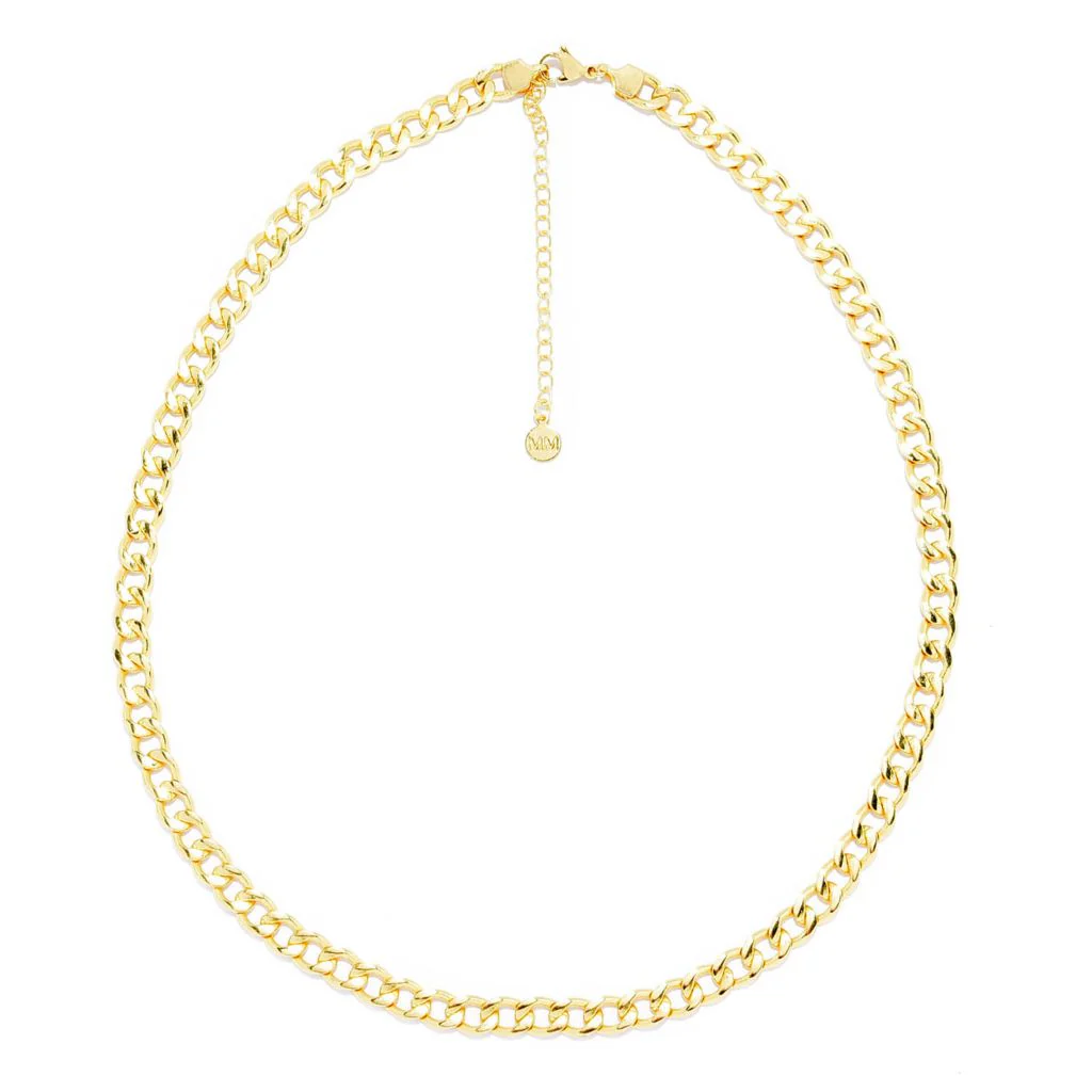 MAYAMAR 24K Gold Plated Choice of Length 7.2mm Curb Link Necklace - Image 2