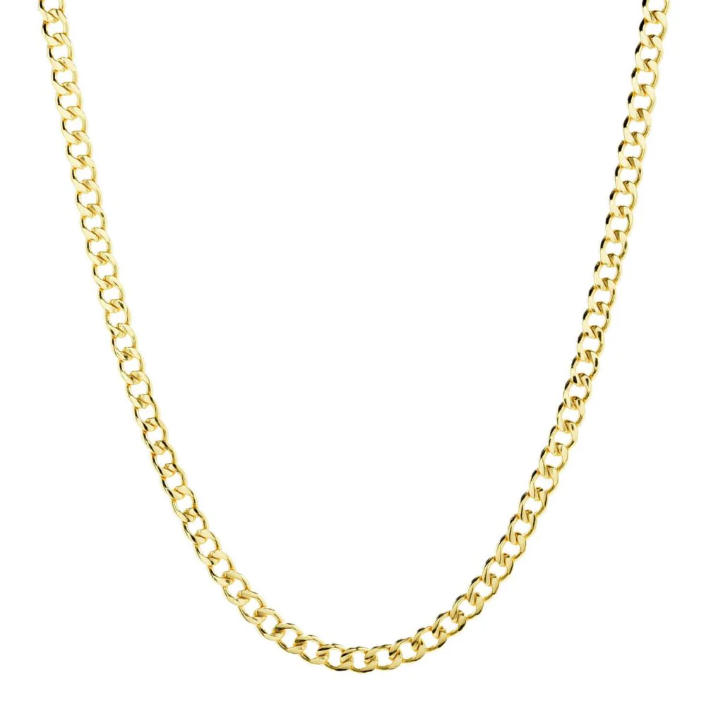 MAYAMAR 24K Gold Plated Choice of Length 7.2mm Curb Link Necklace - Image 3