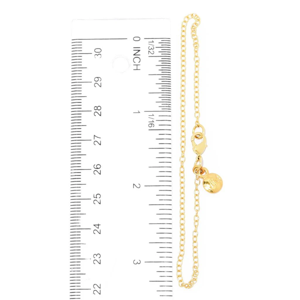 MAYAMAR 24K Gold Plated Choice of Size Oval Rolo Link Chain Bracelet - Image 2