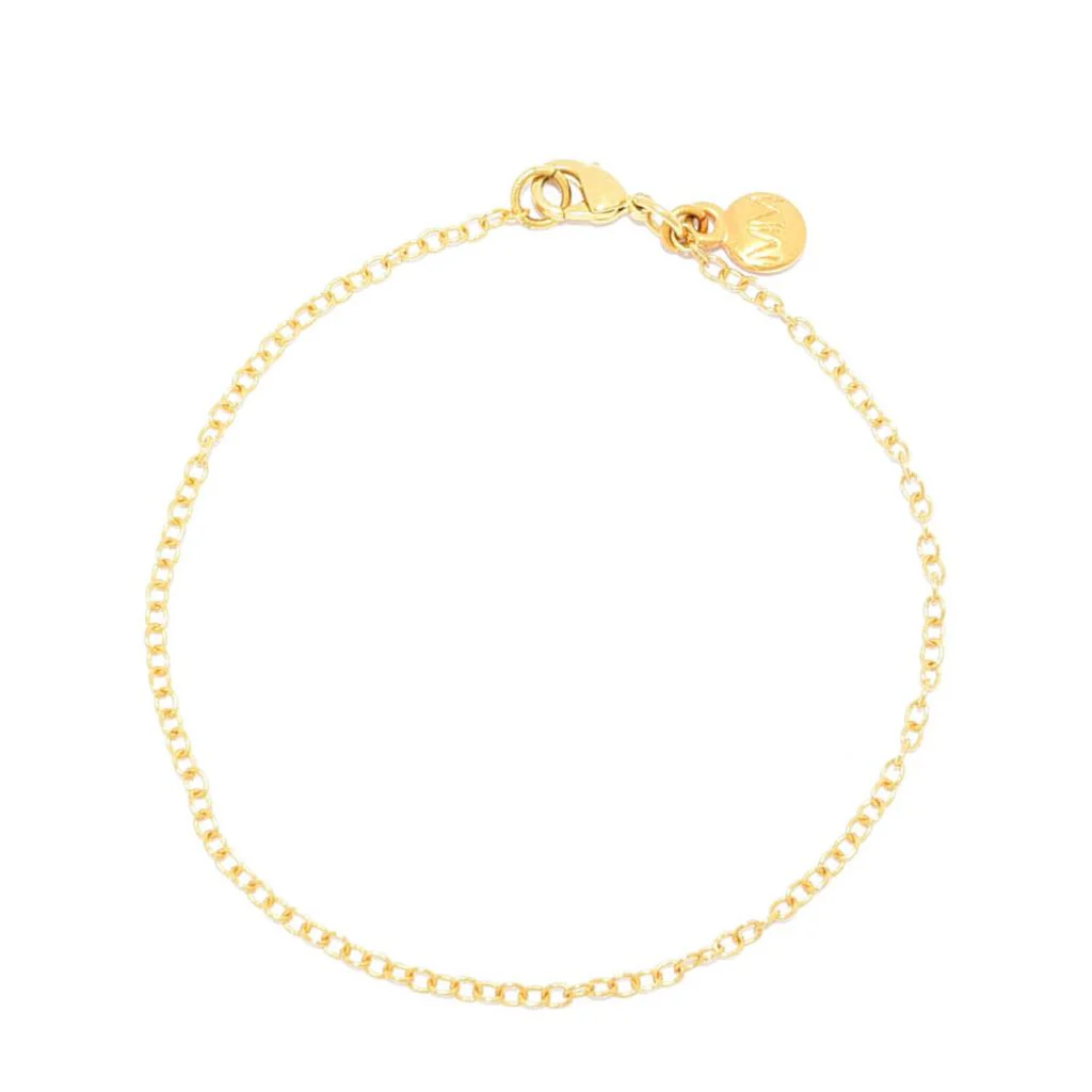 MAYAMAR 24K Gold Plated Choice of Size Oval Rolo Link Chain Bracelet - Image 3
