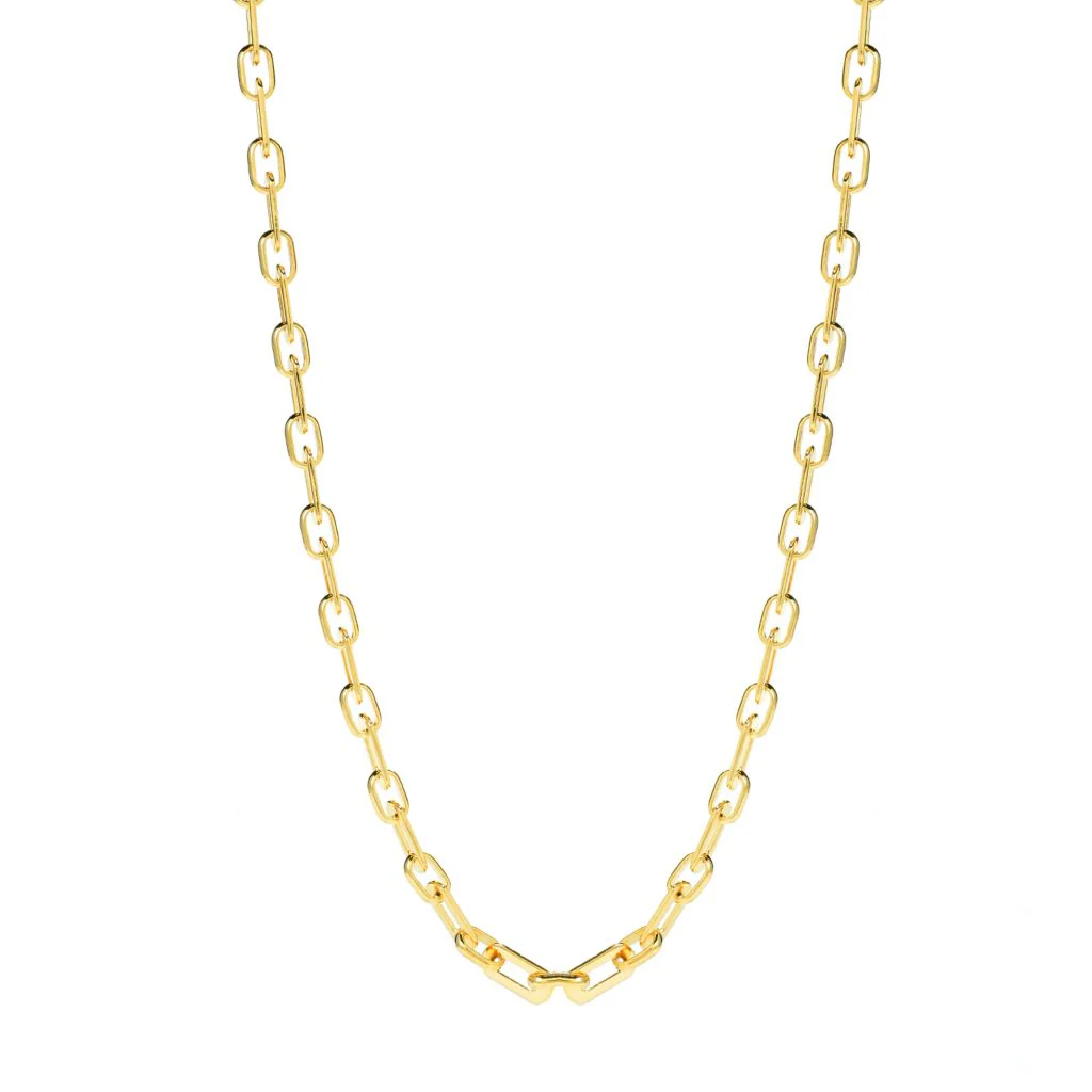 MAYAMAR 24K Gold Plated Chunky Flat Paperclip Link Toggle Necklace - Image 3