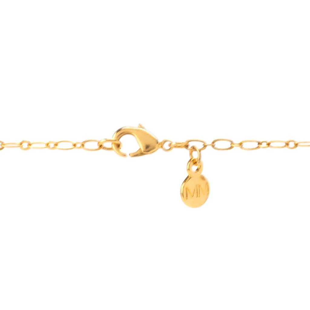 MAYAMAR 24K Gold Plated "Fearless" Bar & Cultured Pearl Necklace - Image 2