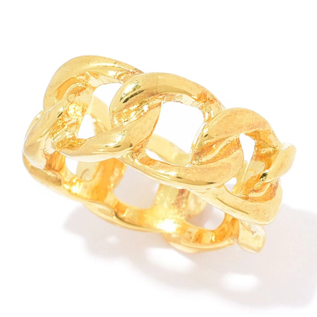 MAYAMAR 24K Gold Plated or Sterling Silver Plated Curb Link Ring - Image 5