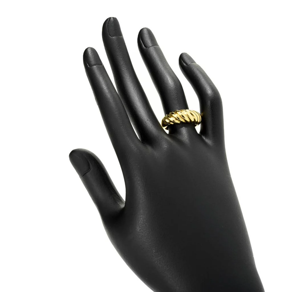 MAYAMAR 24K Gold Plated Polished Crescent Twist Ring - Image 2