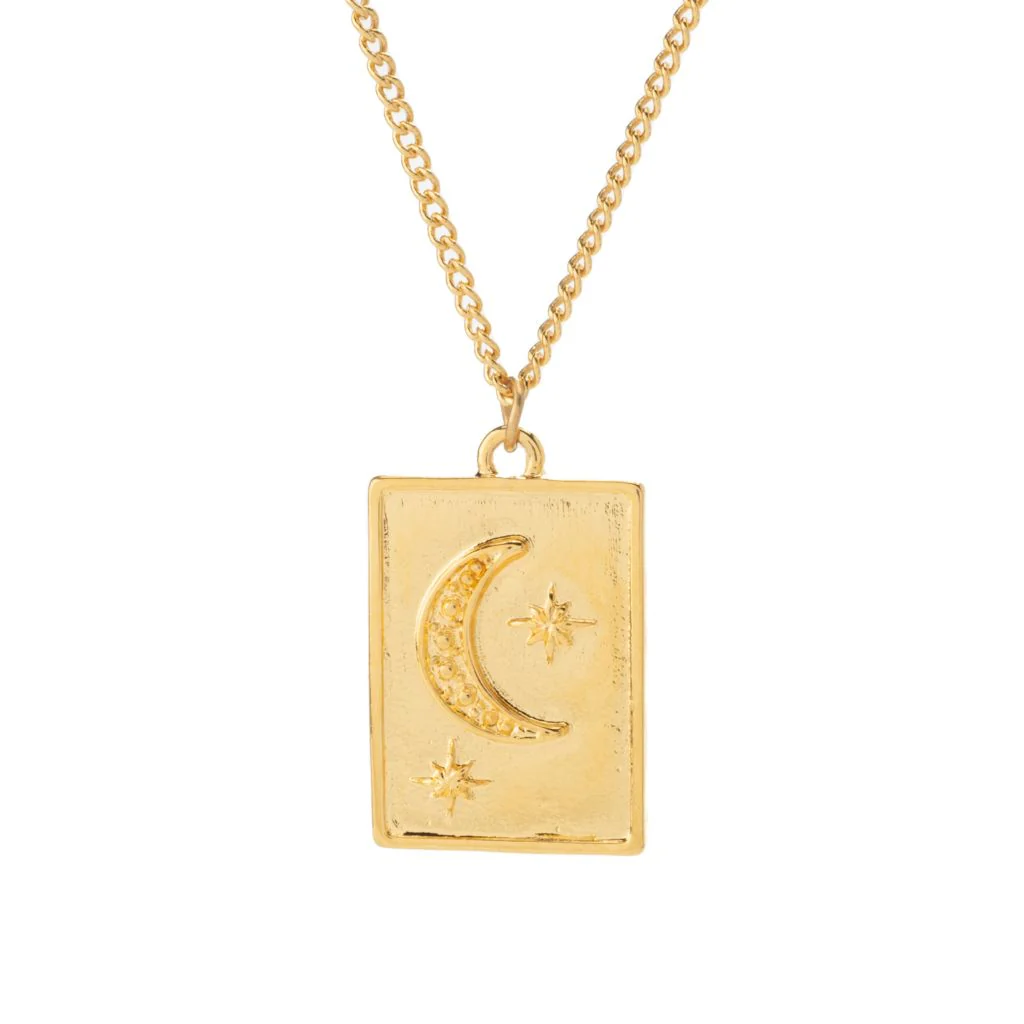 MAYAMAR 24K Gold Plated Polished Moon & Stars 18"+3.5" Necklace - Image 3