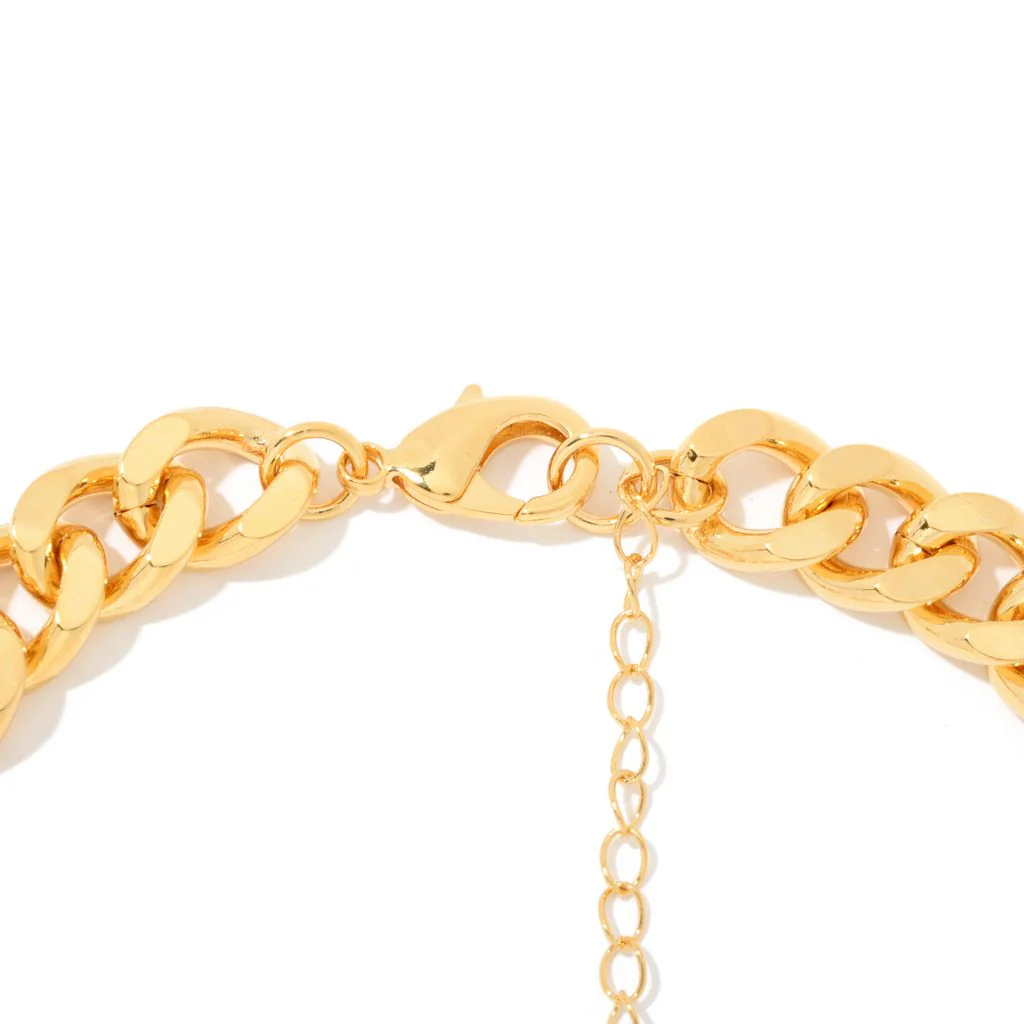 MAYAMAR Gold Plated Bold Cuban Link 15" Necklace w/ 3" Extender - Image 2