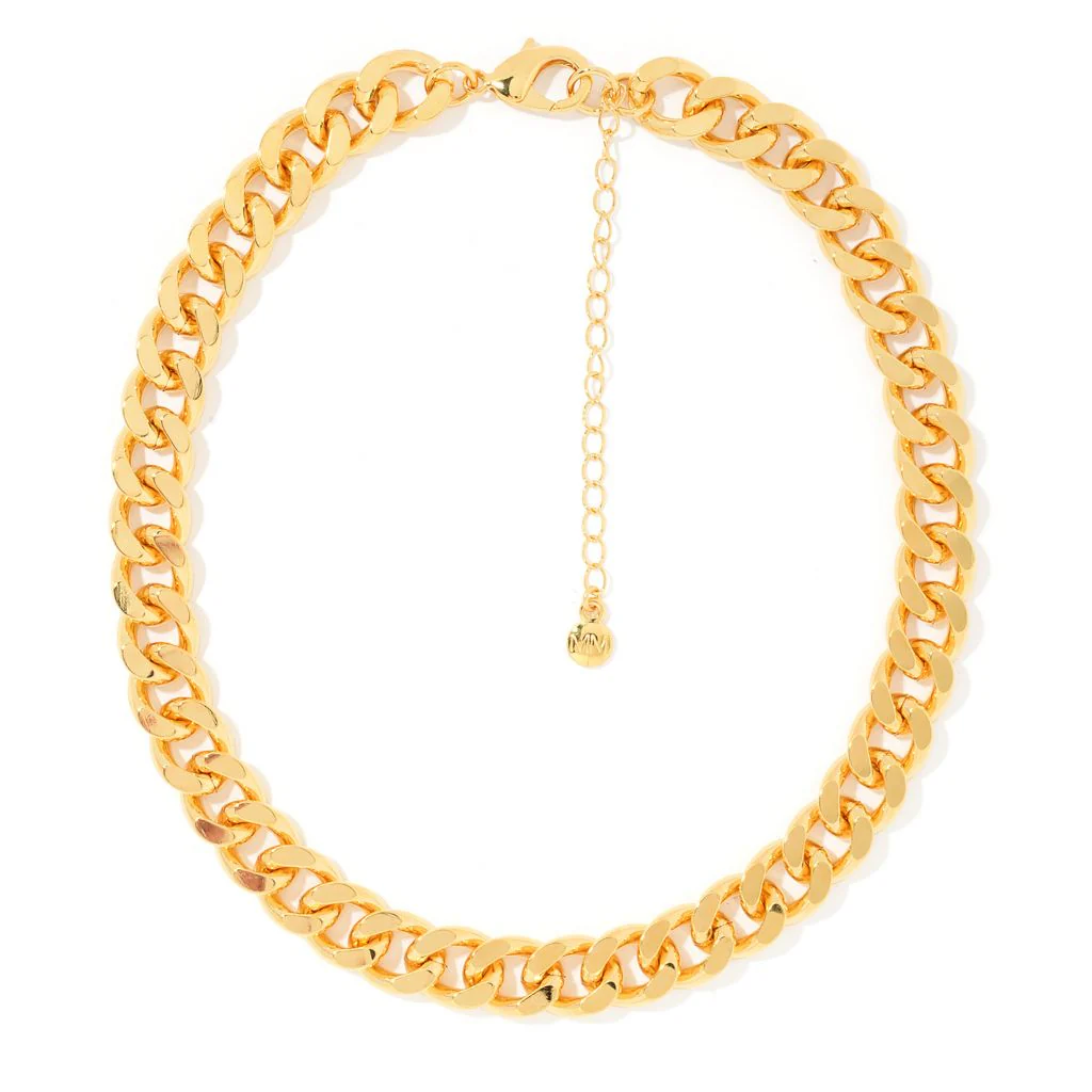 MAYAMAR Gold Plated Bold Cuban Link 15" Necklace w/ 3" Extender - Image 3