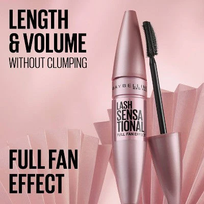 Maybelline Lash Waterproof Sensational Lengthening Mascara Blackest Black 0.32 fl oz - Imperfect Box - Image 8
