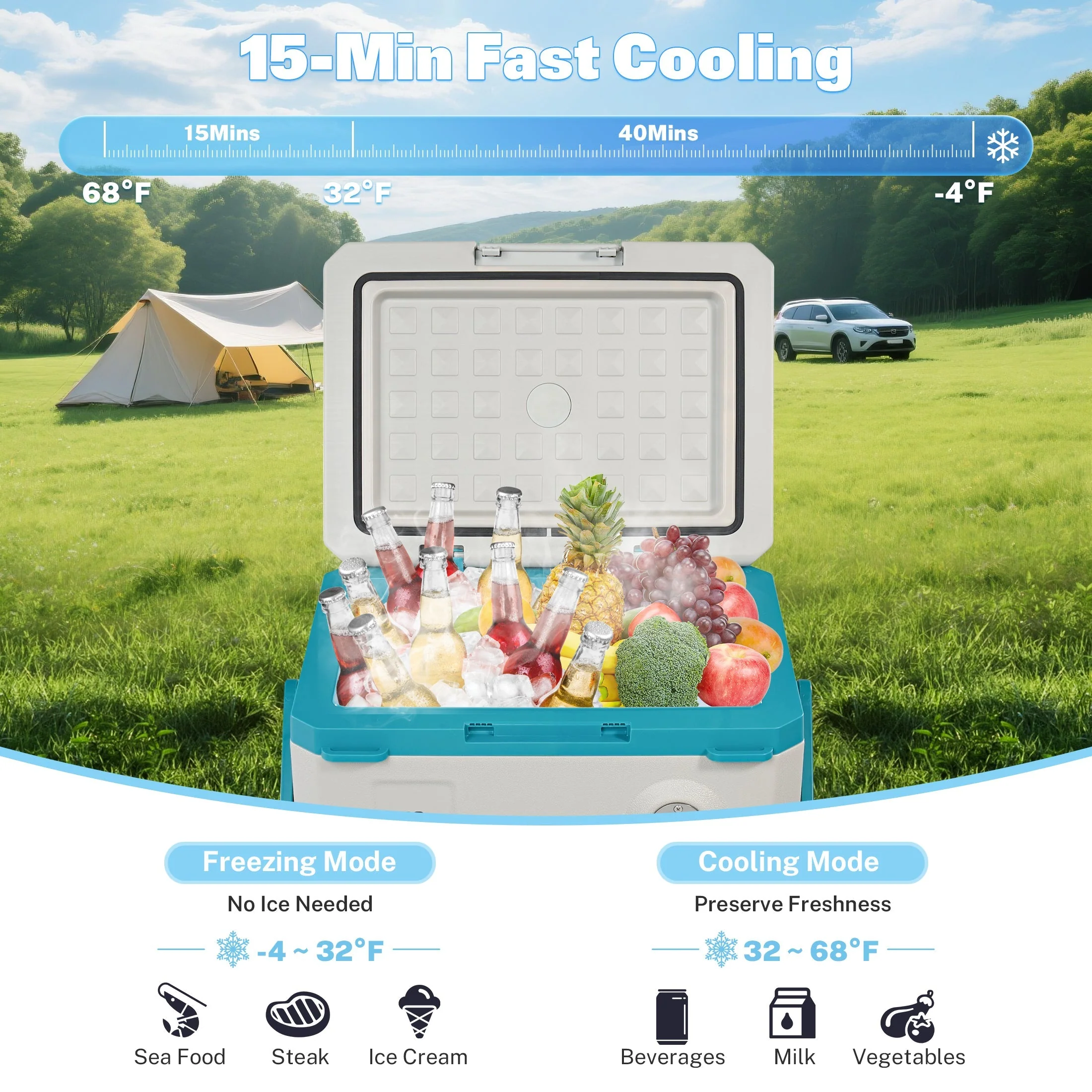 MC20 Portable Car Fridge (45W 19L) for Camping - Image 9
