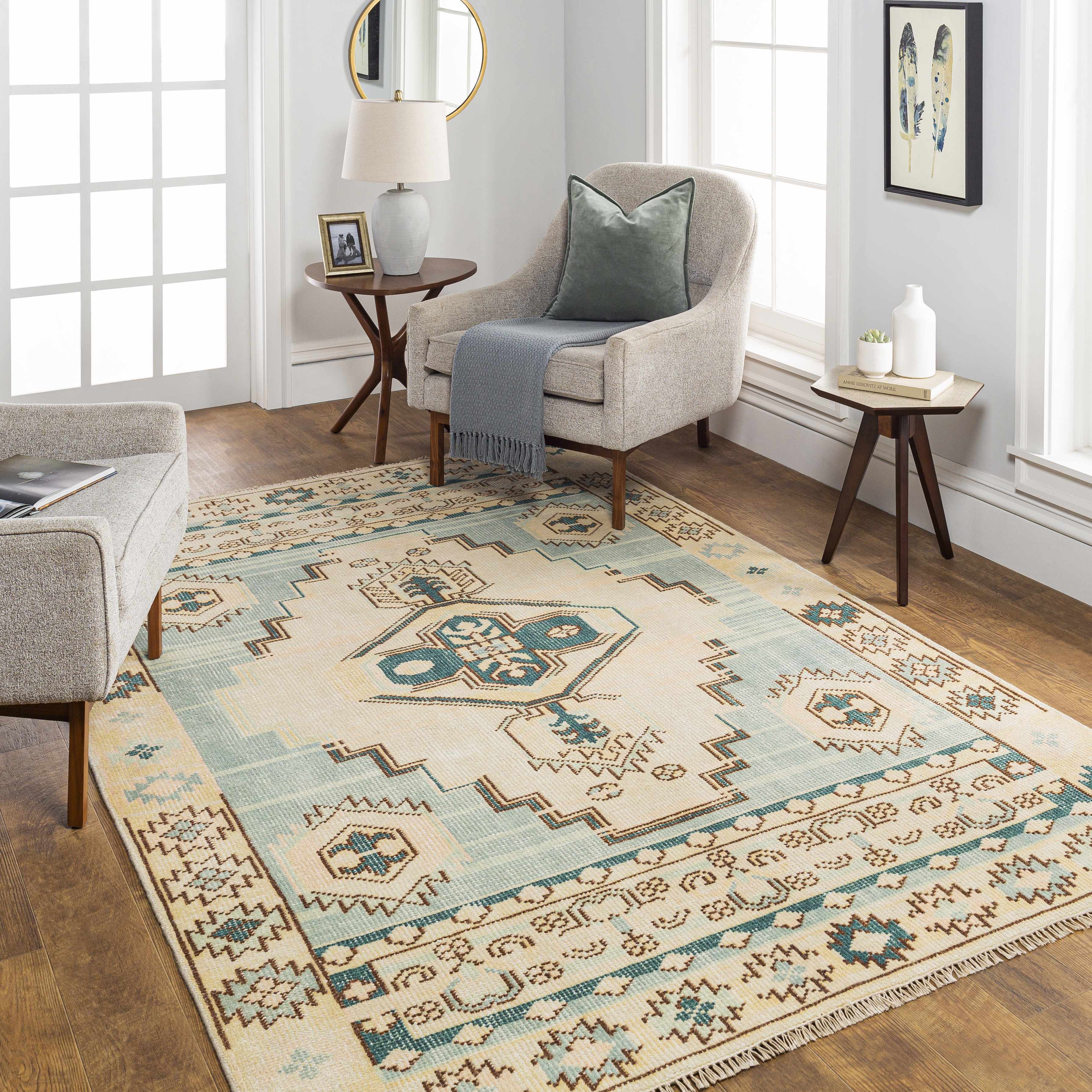 McColl Hand Knotted Wool Blend Rug - Clearance - Image 2
