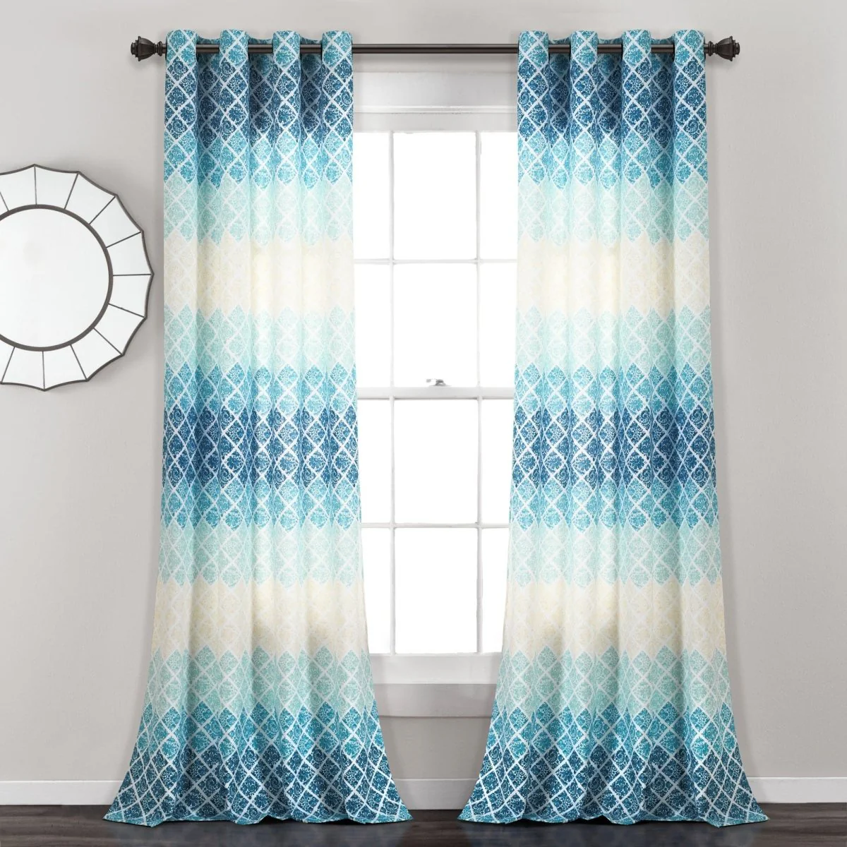 Medallion Ombre Window Curtain Panel Set - Image 2