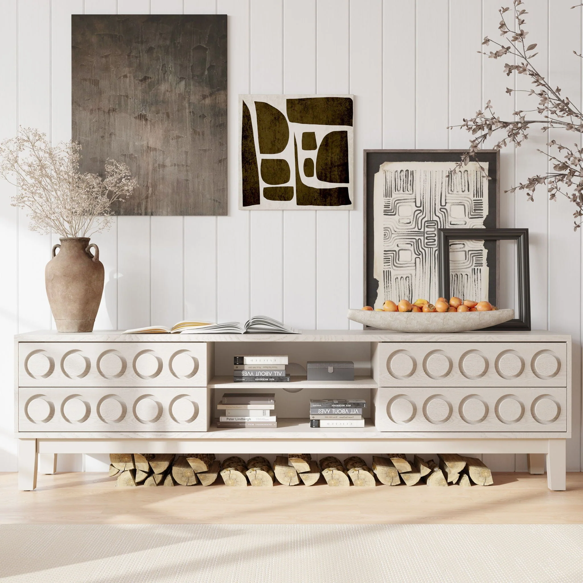 Media Console With 4 Drawers And Cable Management - Image 11
