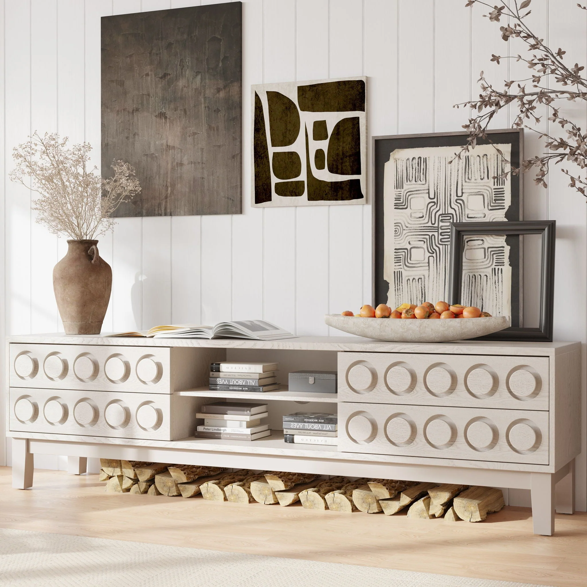 Media Console With 4 Drawers And Cable Management - Image 5