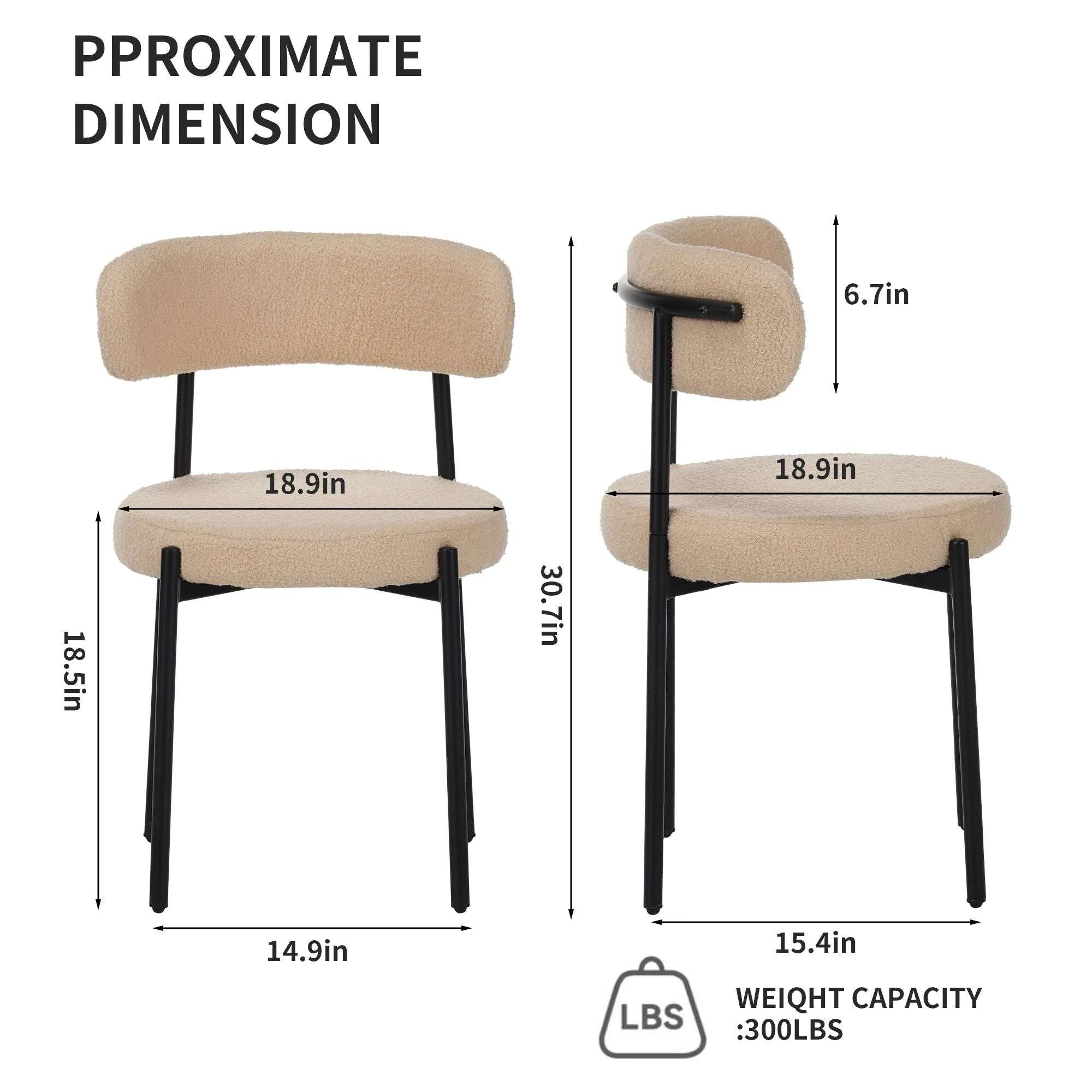 Medieval Curved Back Kitchen Dining Chairs (Set of 4) - Beige - Image 2