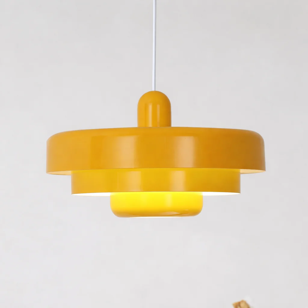 Medieval Danish Chandelier Multicolor Retro Pendant Light Orange Ceiling Lamp - Image 12