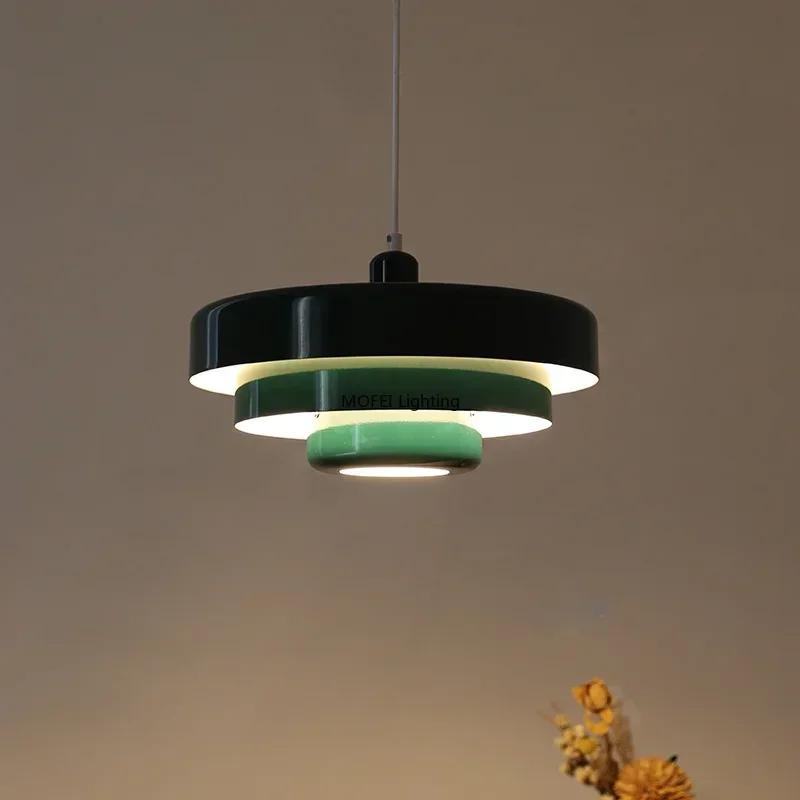 Medieval Danish Chandelier Multicolor Retro Pendant Light Orange Ceiling Lamp - Image 6