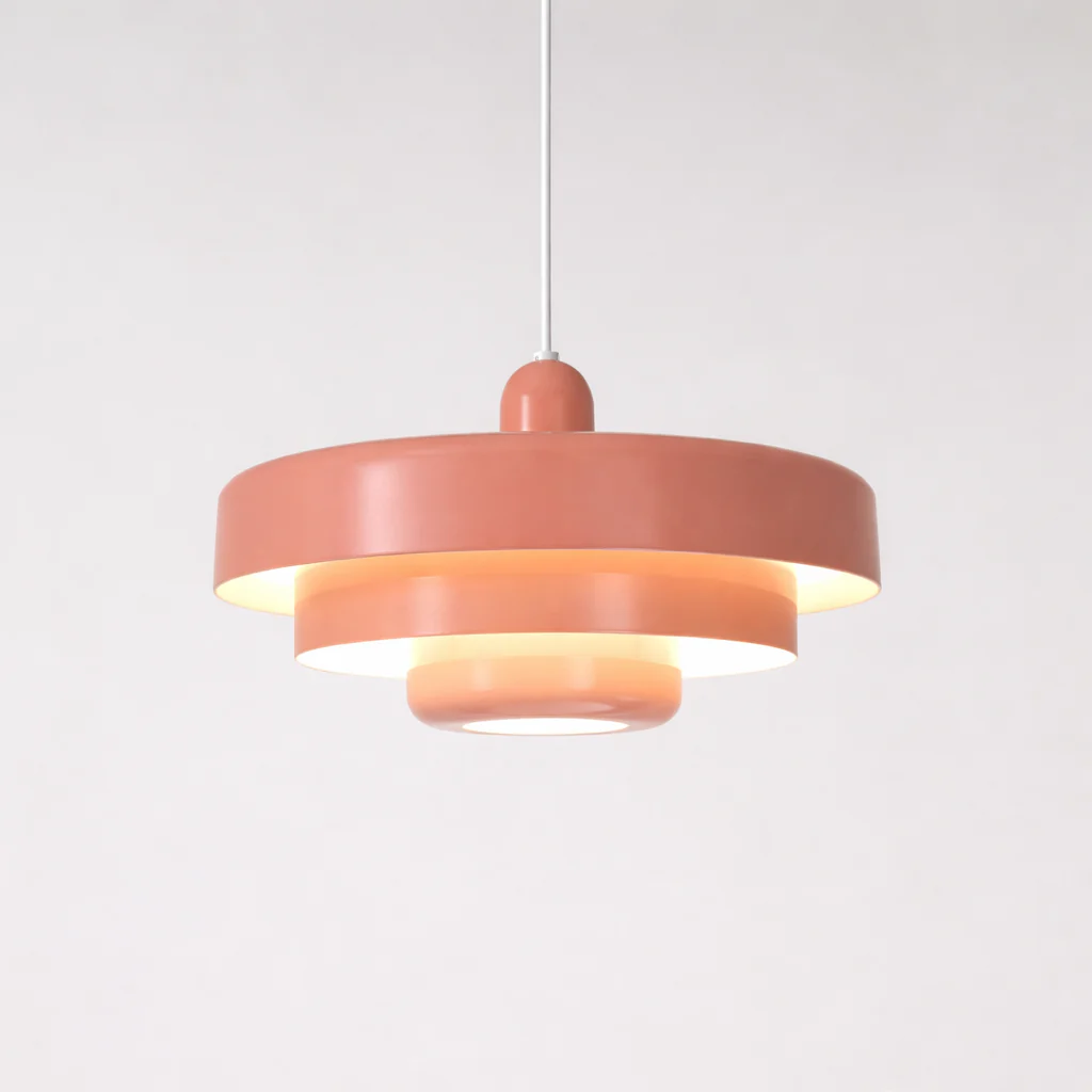 Medieval Danish Chandelier Multicolor Retro Pendant Light Orange Ceiling Lamp - Image 9