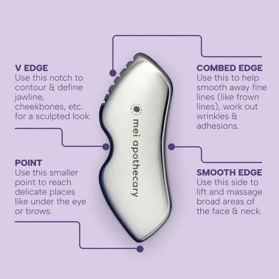 Mei Apothecary Stainless Steel Lifting Gua Sha Tool - Image 5
