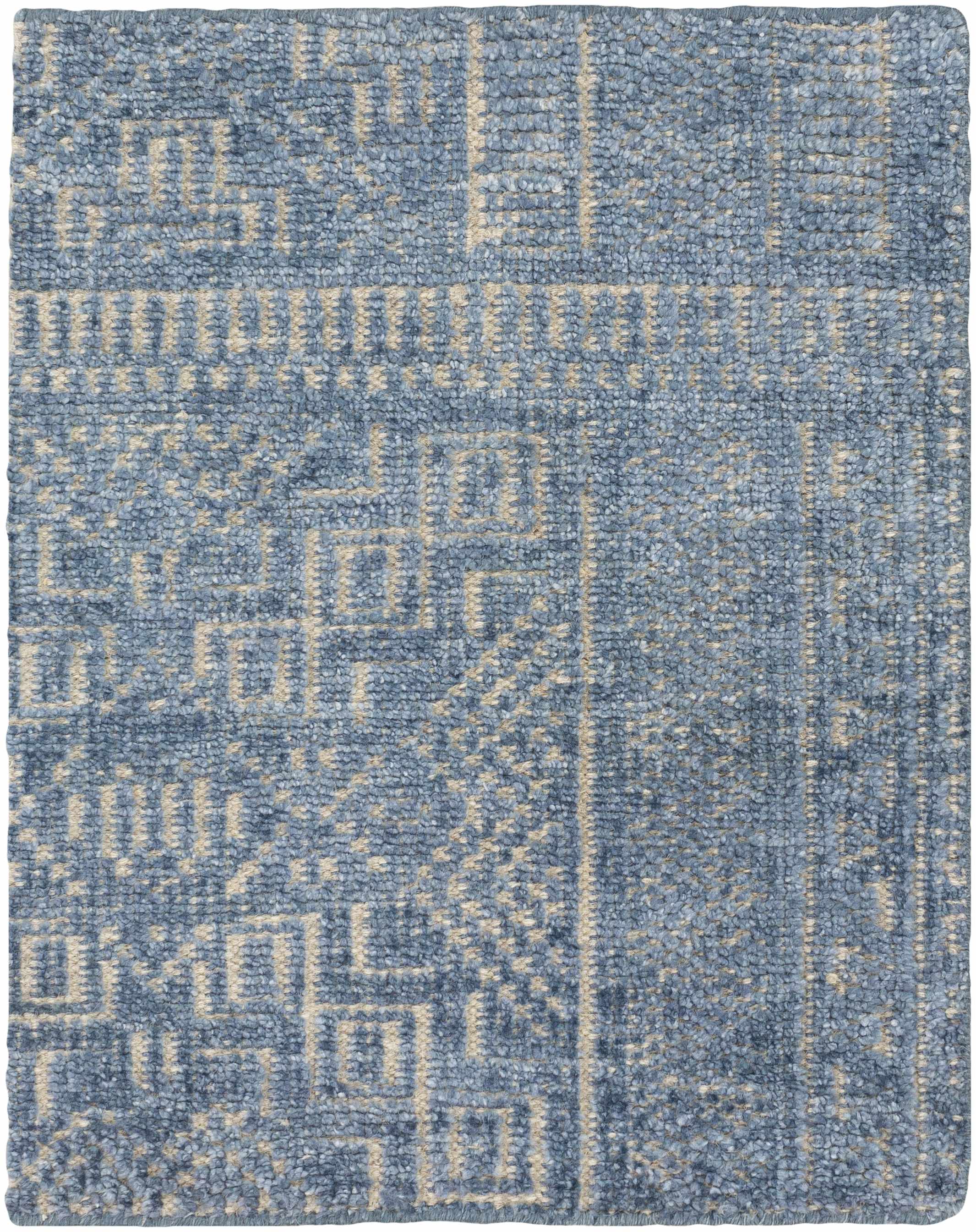 Meigs Blue Premium Viscose&Wool Rug - Clearance - Image 11
