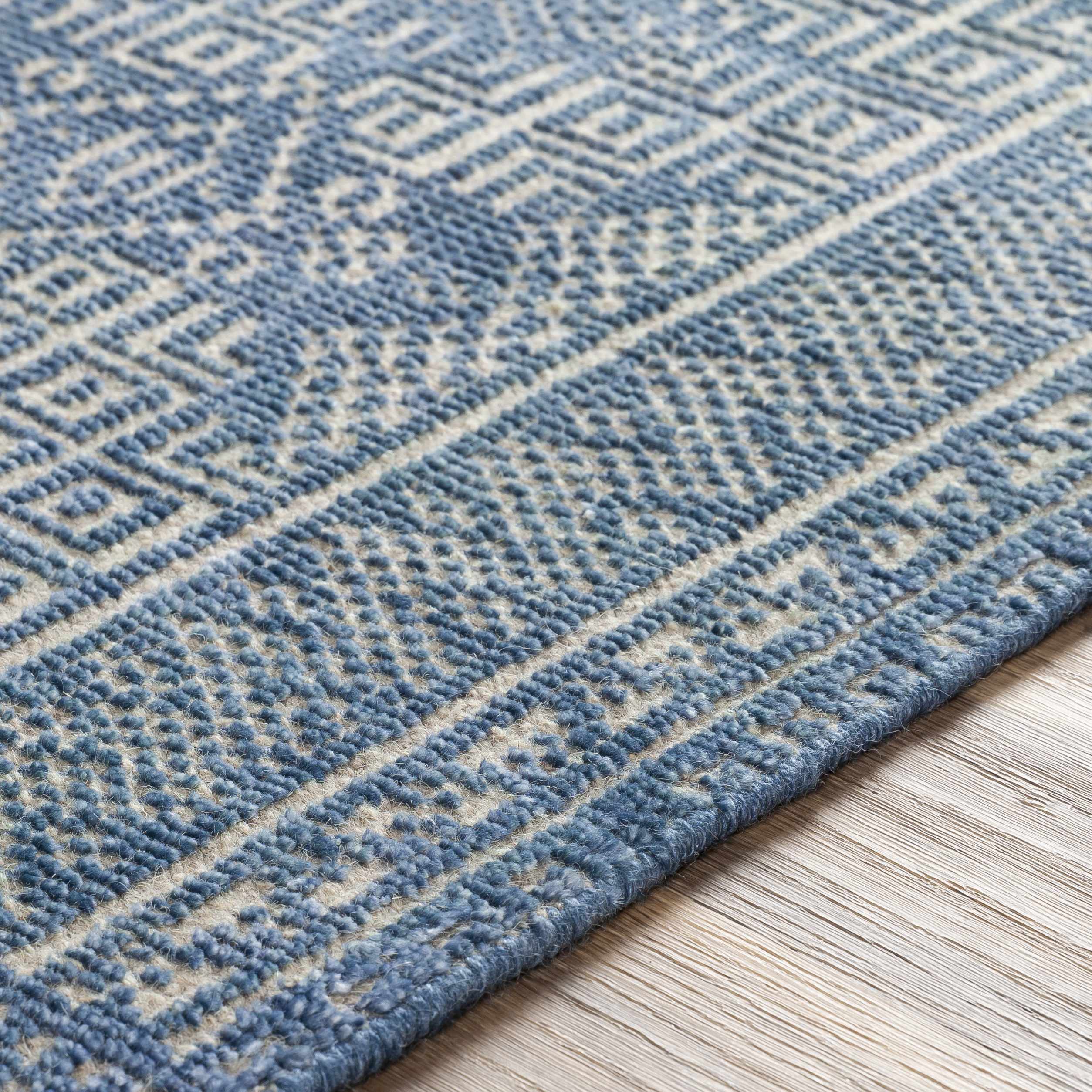 Meigs Blue Premium Viscose&Wool Rug - Clearance - Image 3