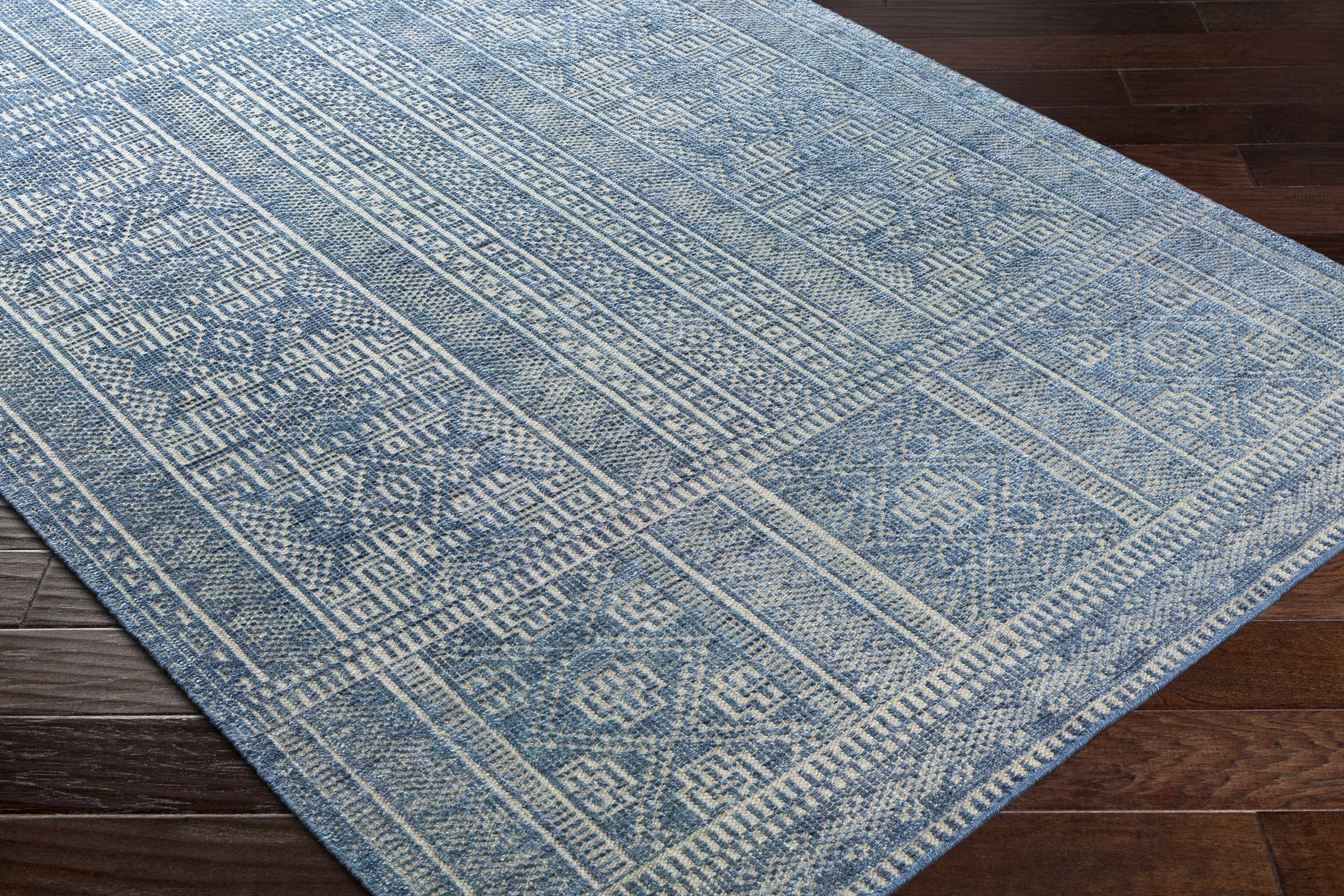 Meigs Blue Premium Viscose&Wool Rug - Clearance - Image 4