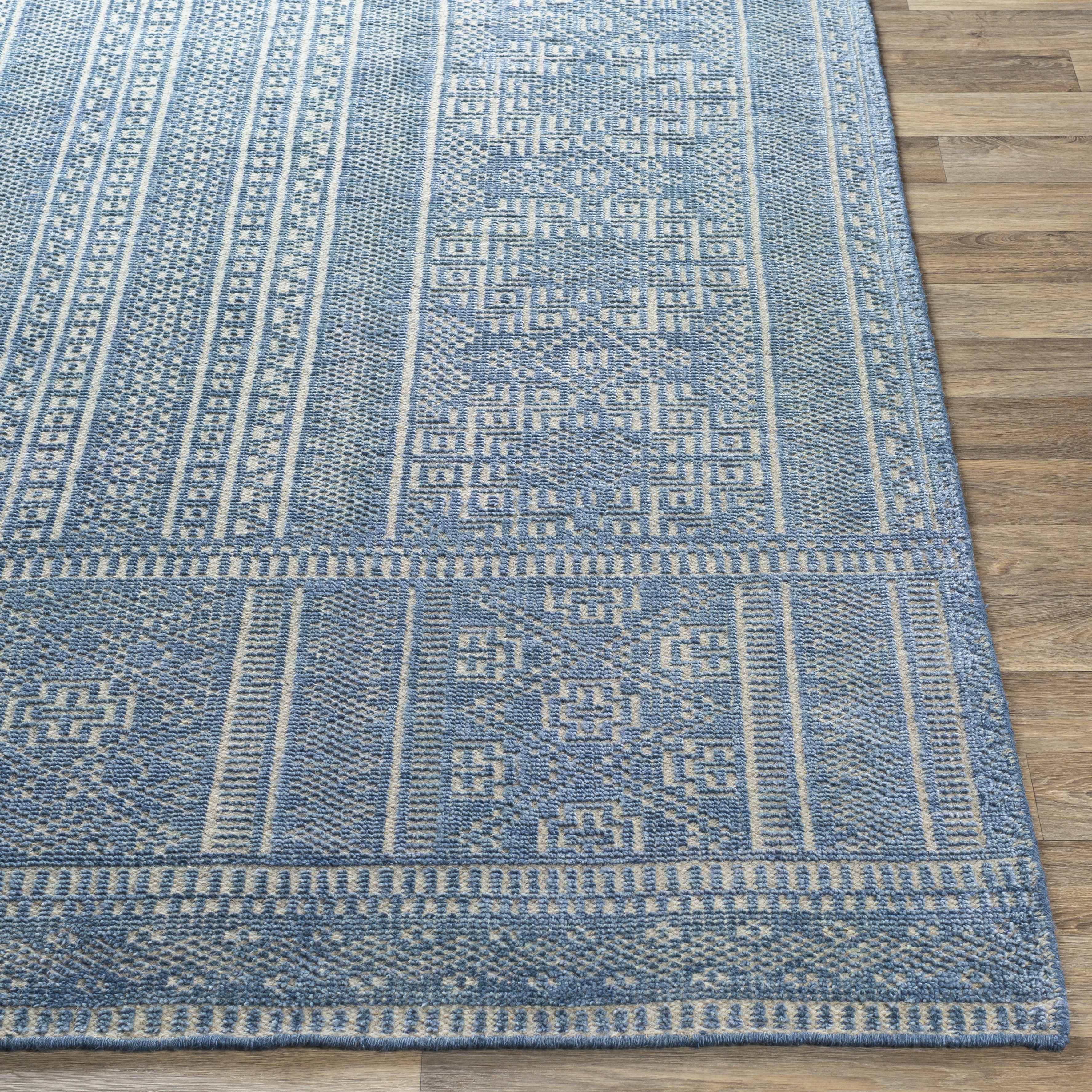 Meigs Blue Premium Viscose&Wool Rug - Clearance - Image 5