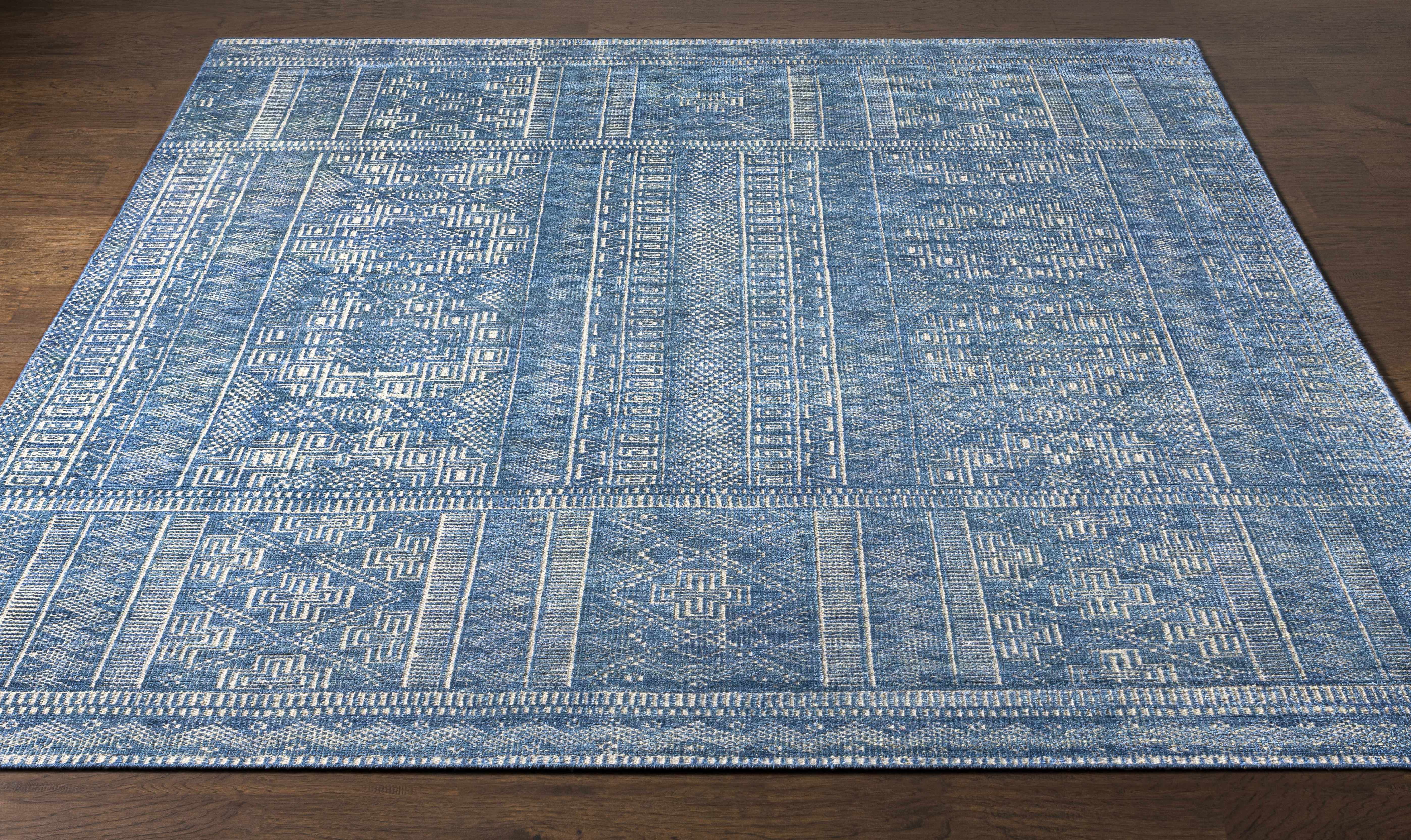 Meigs Blue Premium Viscose&Wool Rug - Clearance - Image 6