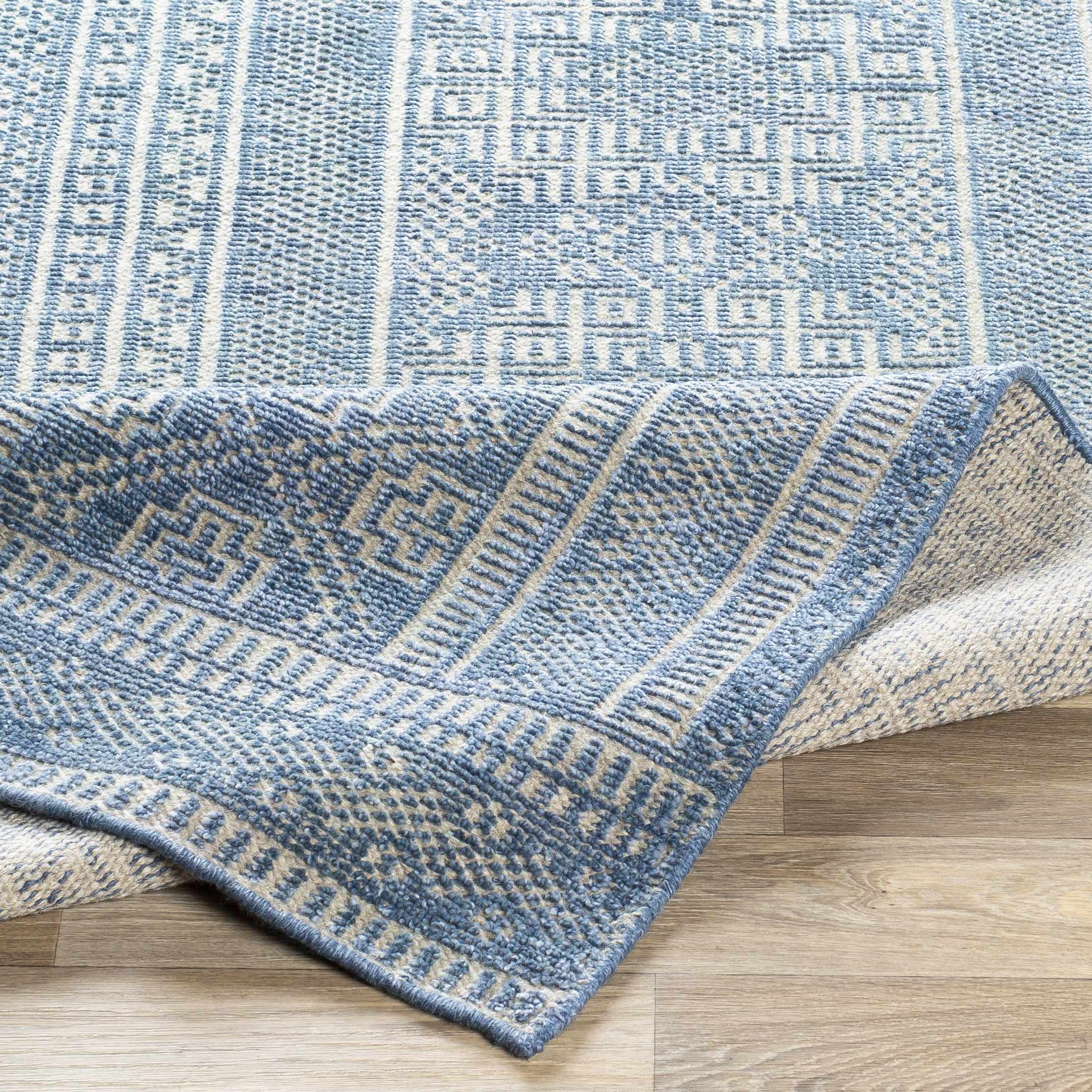 Meigs Blue Premium Viscose&Wool Rug - Clearance - Image 7