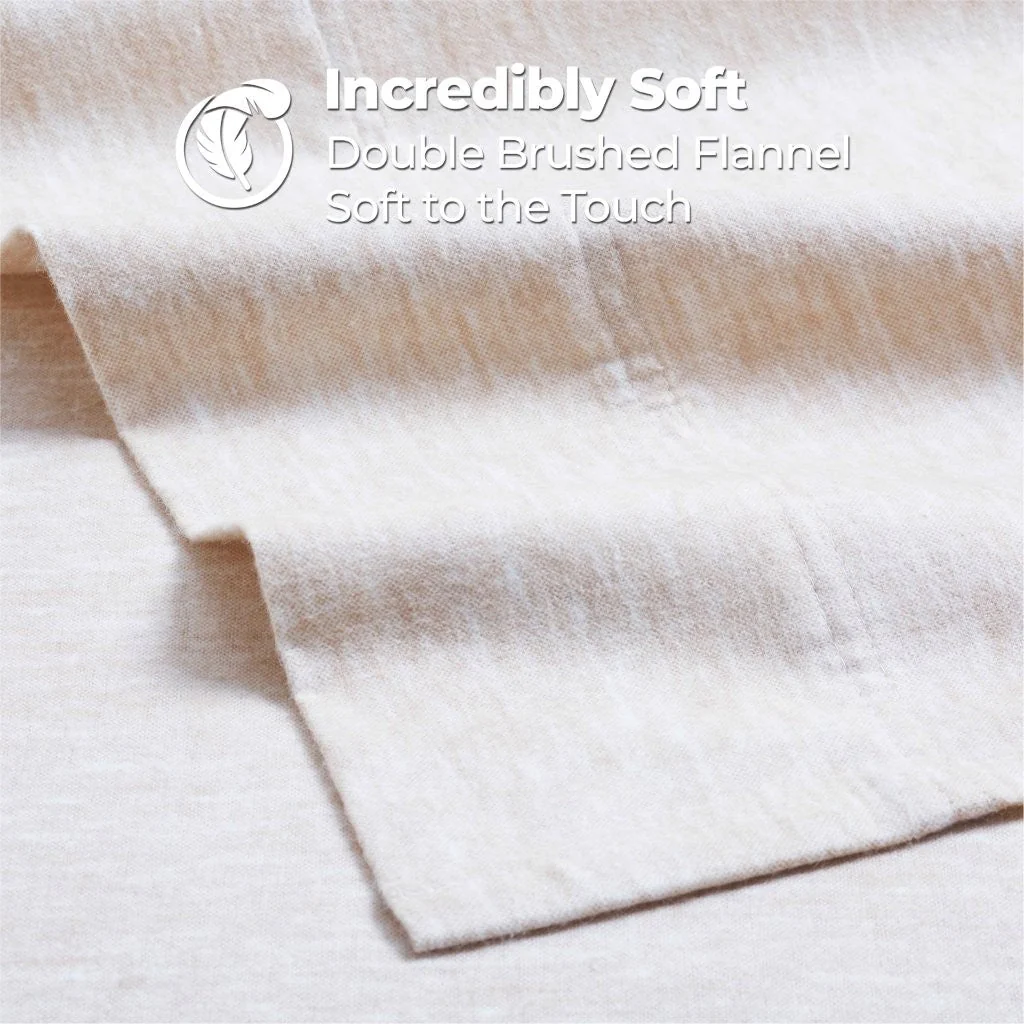 100% Cotton Flannel Sheet Set Warm Two-Toned Melange Deep Pocket - Image 16
