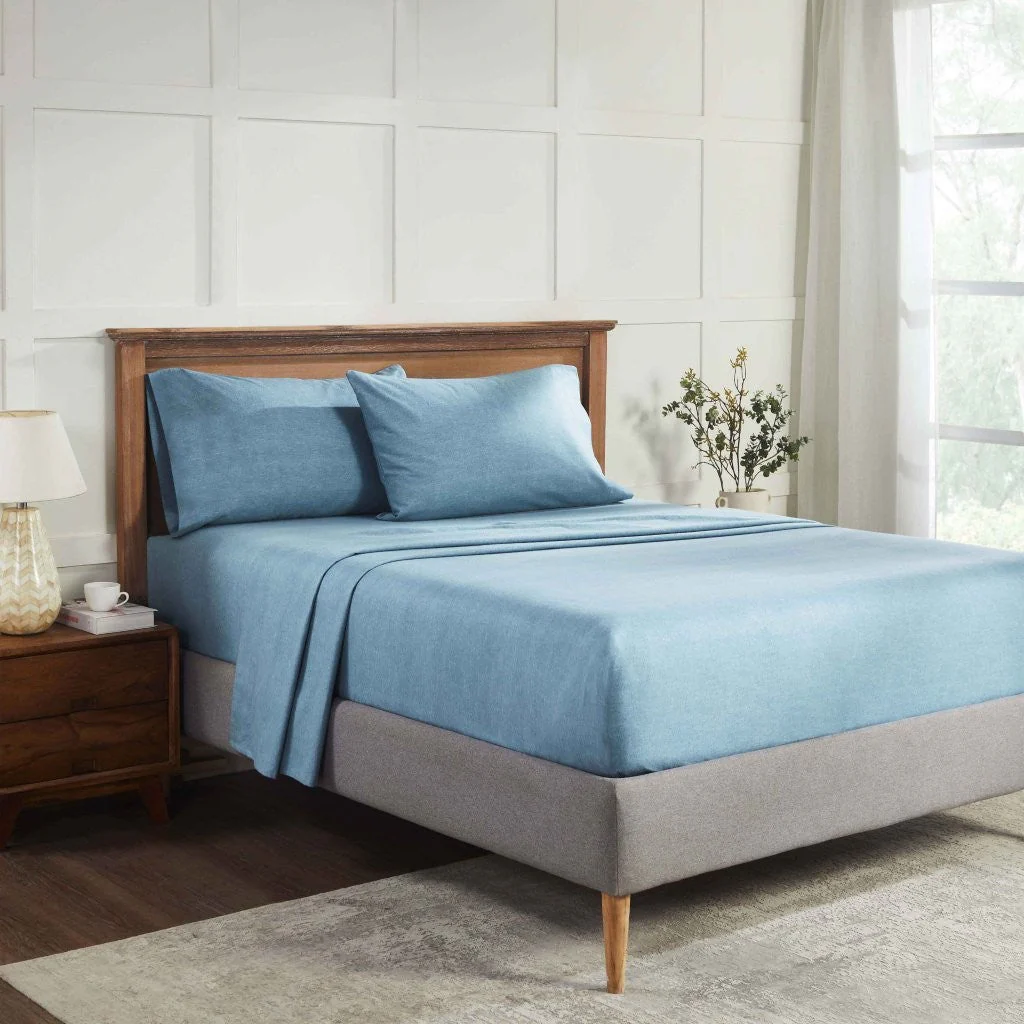 100% Cotton Flannel Sheet Set Warm Two-Toned Melange Deep Pocket - Image 20