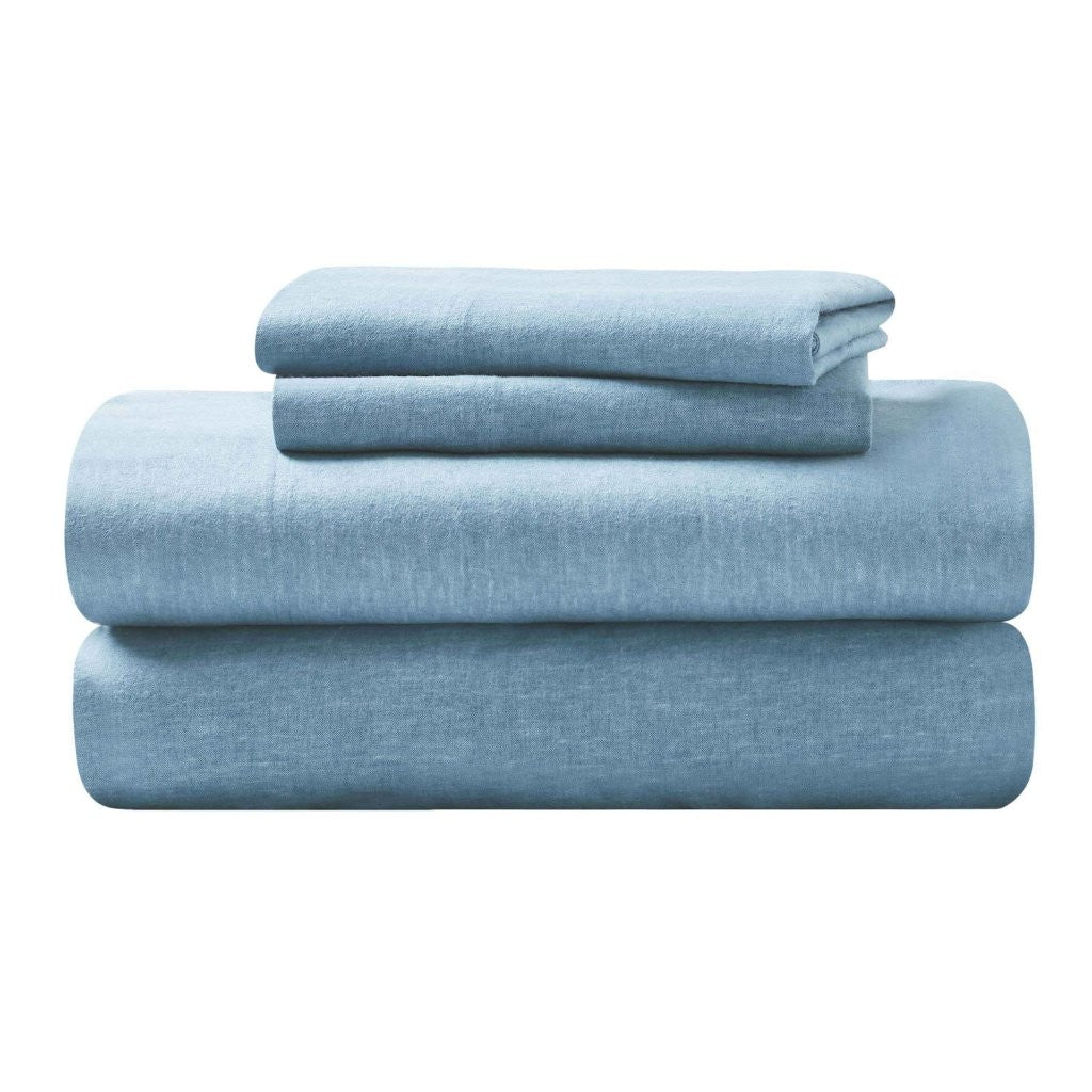 100% Cotton Flannel Sheet Set Warm Two-Toned Melange Deep Pocket - Image 21