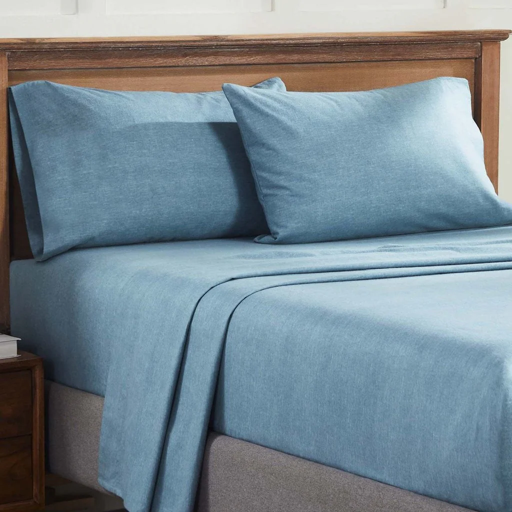100% Cotton Flannel Sheet Set Warm Two-Toned Melange Deep Pocket - Image 22