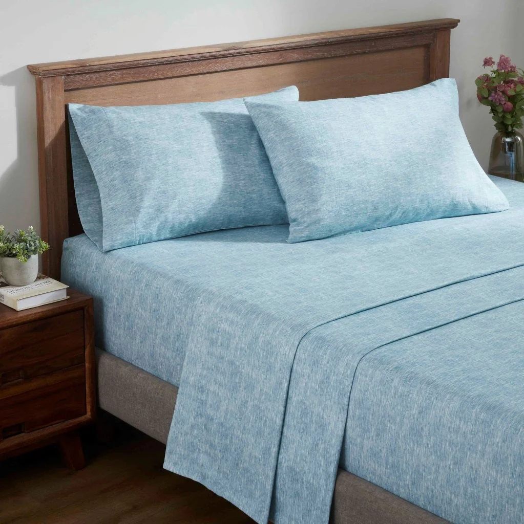100% Cotton Flannel Sheet Set Warm Two-Toned Melange Deep Pocket - Image 3