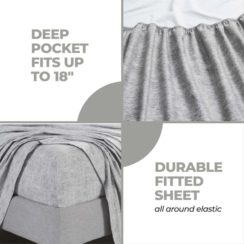 100% Cotton Flannel Sheet Set Warm Two-Toned Melange Deep Pocket - Image 37