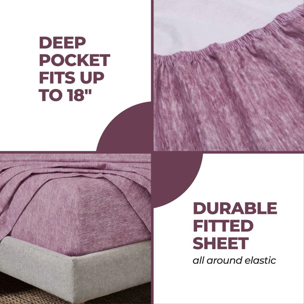 100% Cotton Flannel Sheet Set Warm Two-Toned Melange Deep Pocket - Image 46